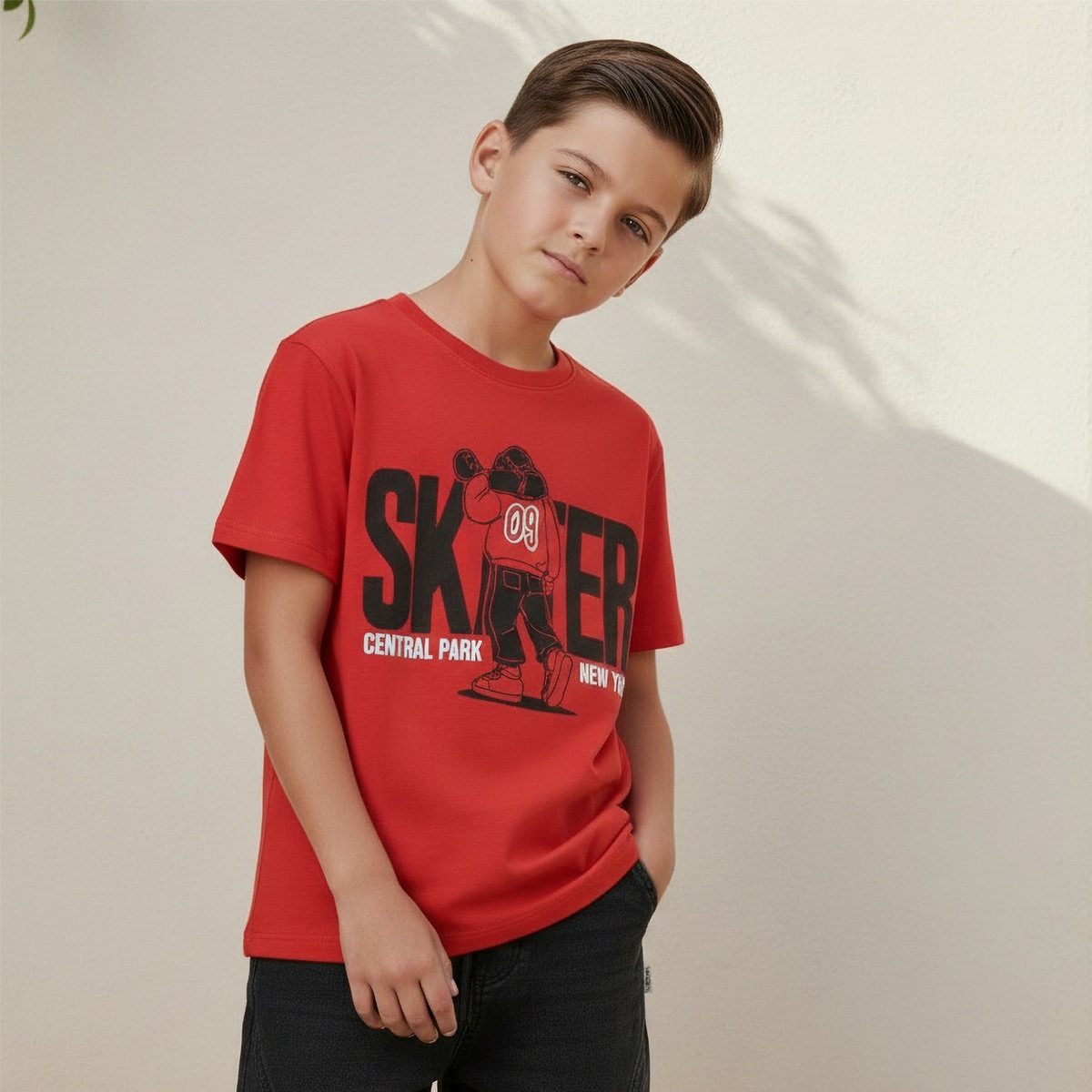 طقم بنطلون وتيشيرت بياقة ضيقة وأكمام قصيرة وطبعات من جونيورز-boys-clothing-setsandcoords-image-1