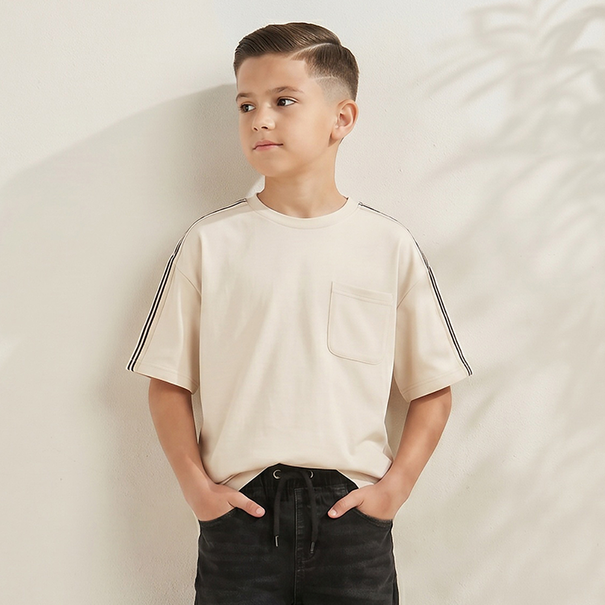 Juniors Crew Neck Short Sleeves T-shirt with Pocket-boys-clothing-tshirtsandpolos-image-1