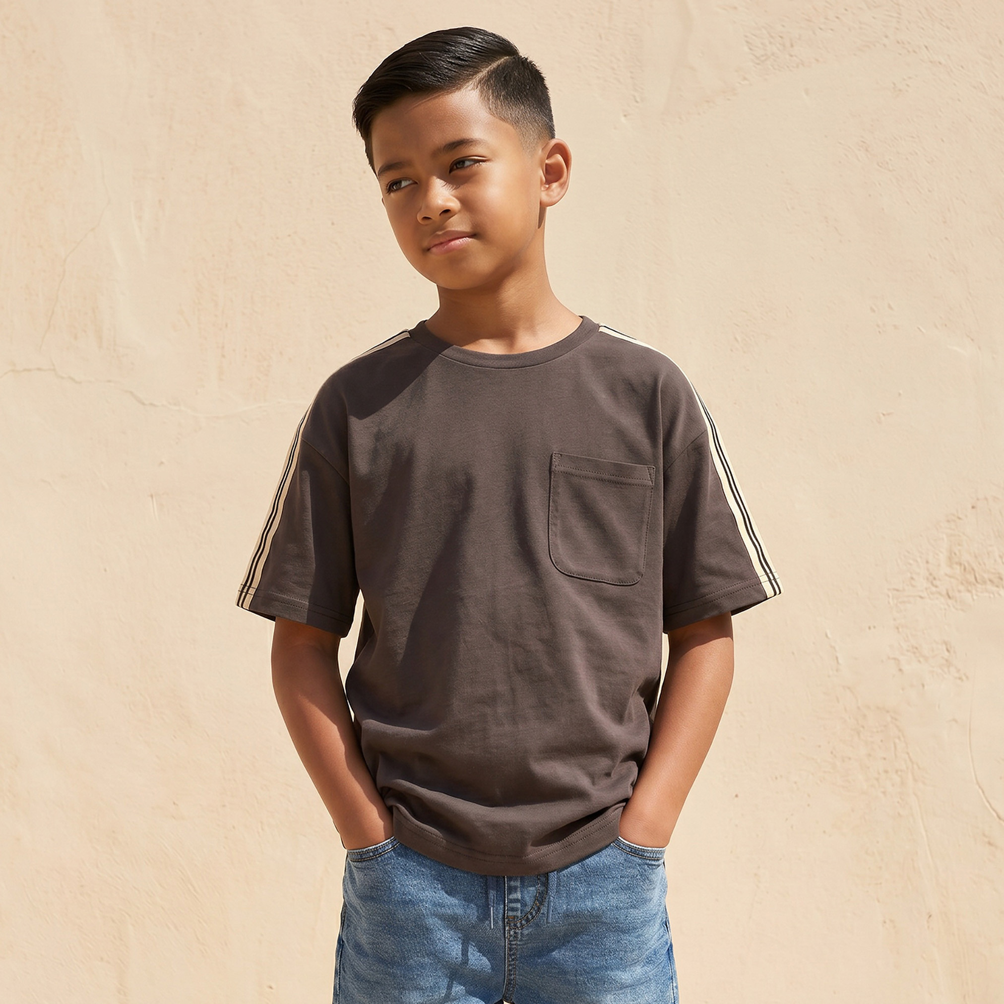 Juniors Crew Neck Short Sleeves T-shirt with Pocket-boys-clothing-tshirtsandpolos-image-1