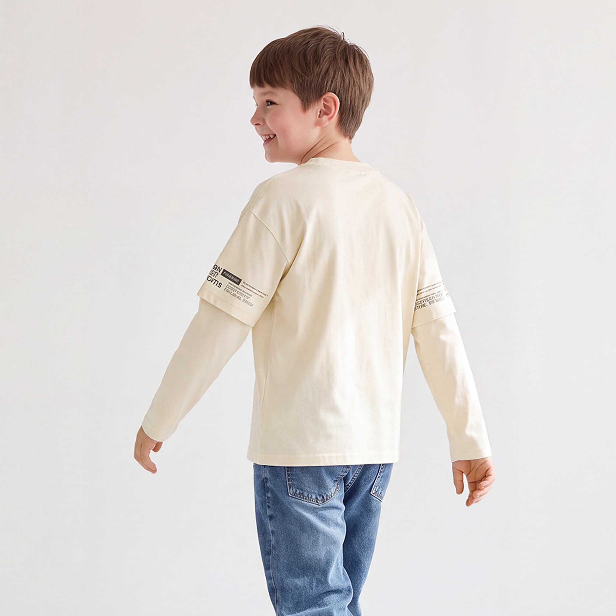Juniors Crew Neck Long Sleeves T-shirt with Slogan Print-boys-clothing-tshirtsandpolos-image-3