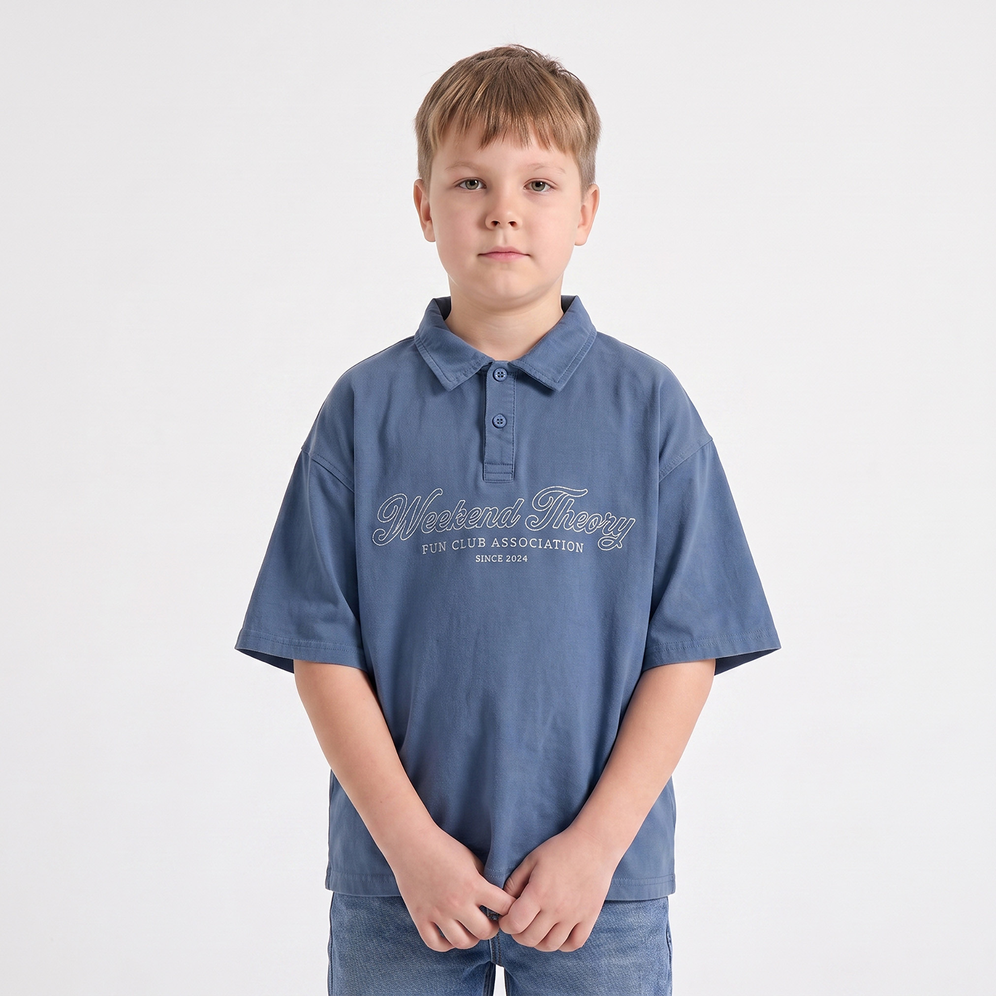 Juniors Short Sleeves Polo T-shirt with Embroidery-boys-clothing-shirts-image-1