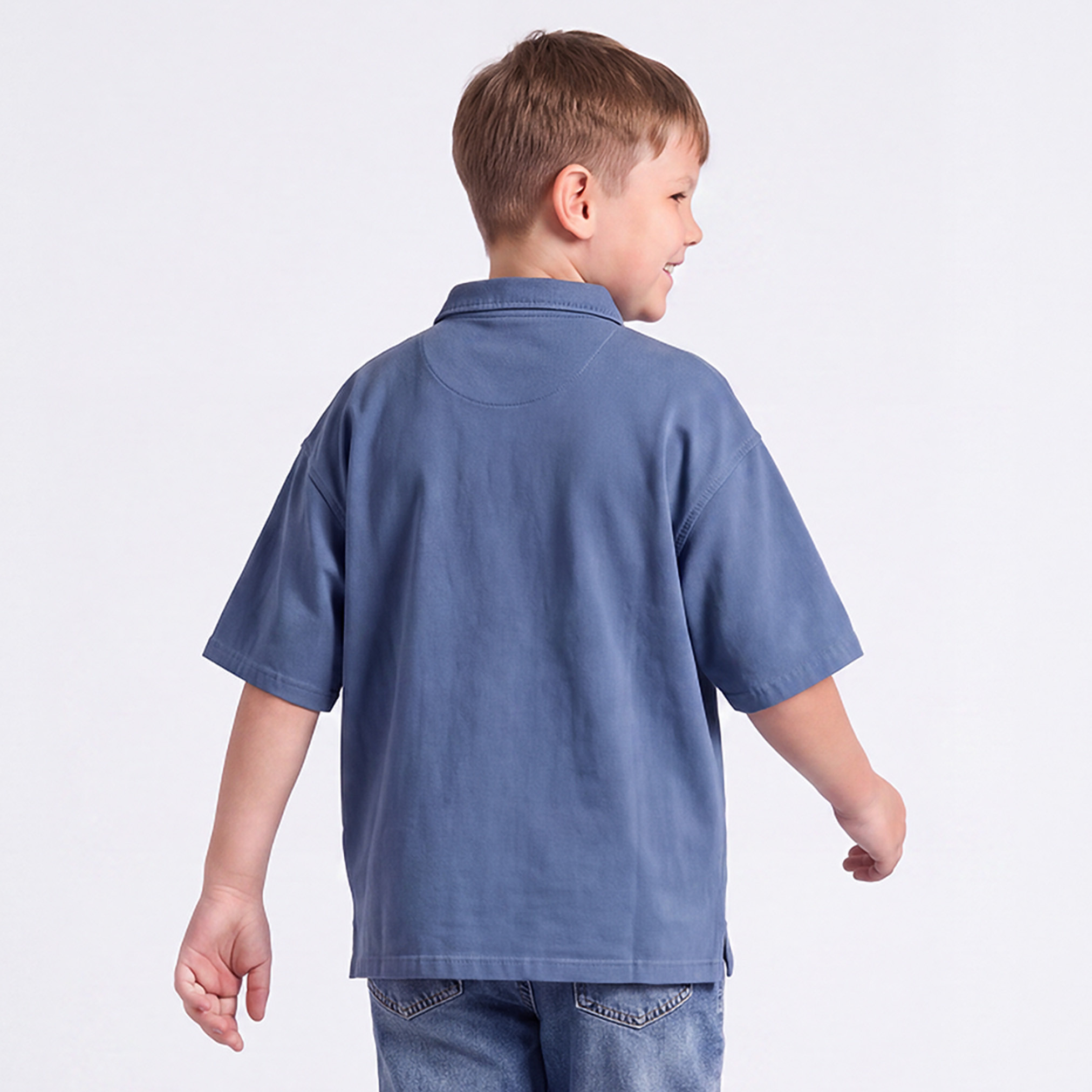 Juniors Short Sleeves Polo T-shirt with Embroidery-boys-clothing-shirts-image-3