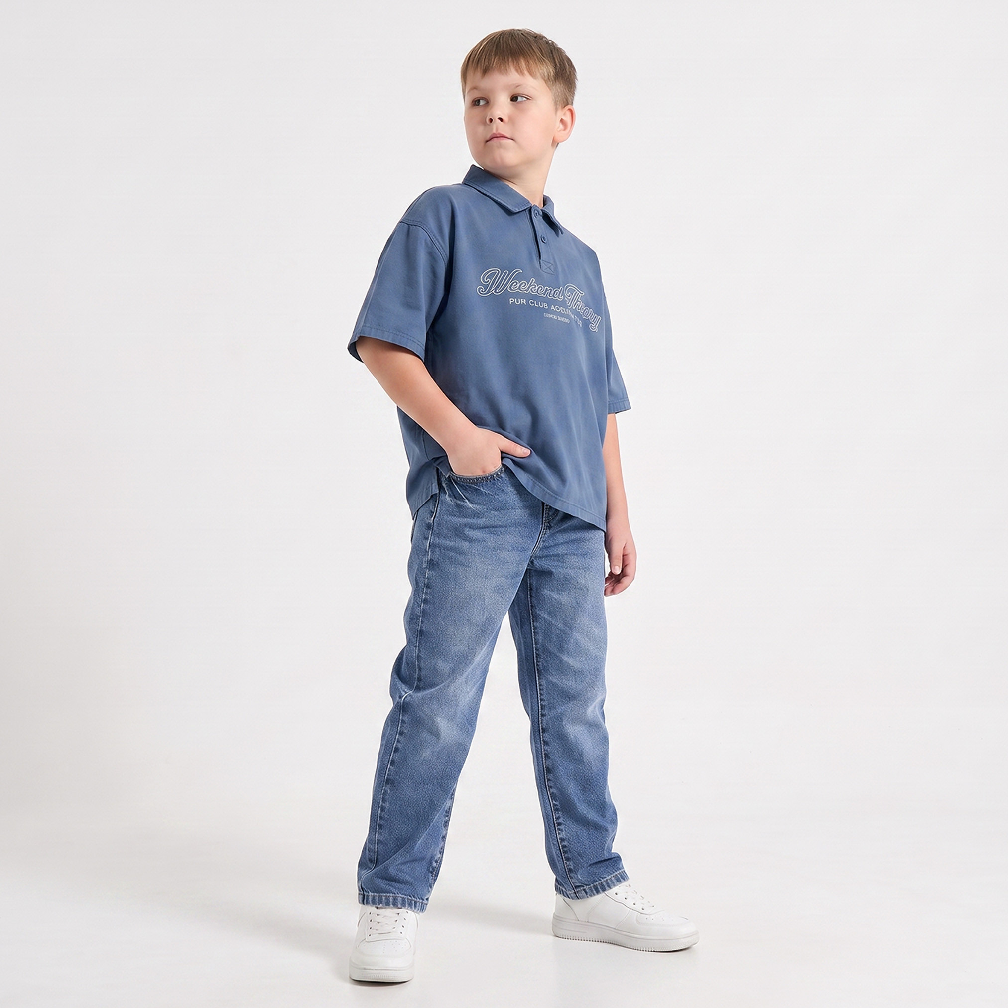 Juniors Short Sleeves Polo T-shirt with Embroidery-boys-clothing-shirts-image-4