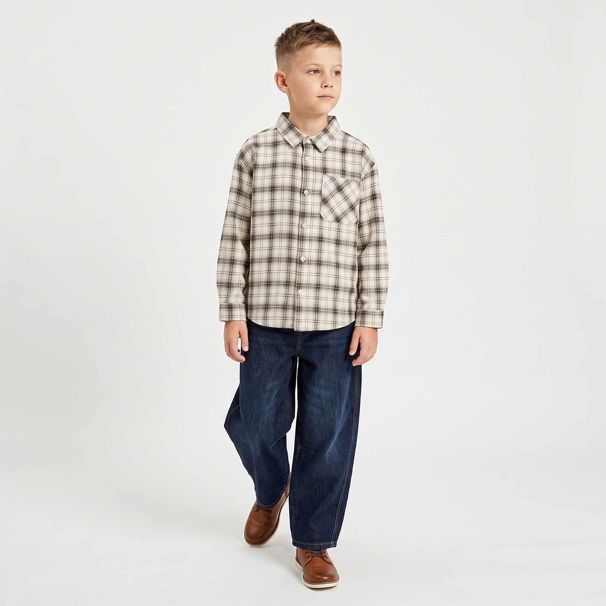قميص كاروهات بأكمام طويلة من جونيورز-boys-clothing-shirts-image-3
