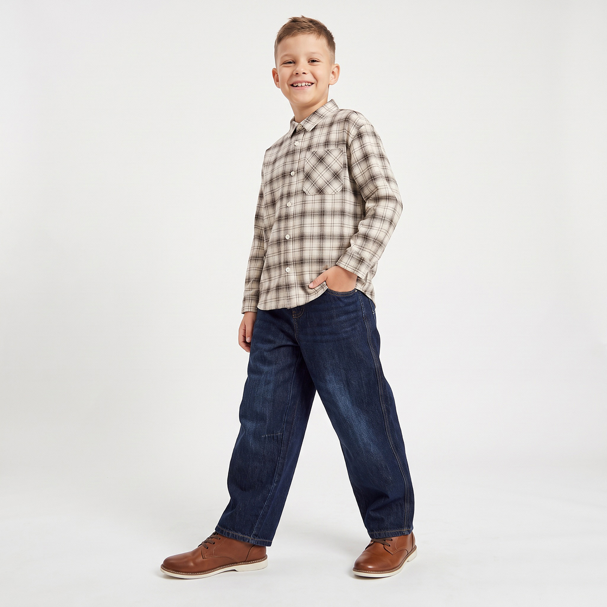 قميص كاروهات بأكمام طويلة من جونيورز-boys-clothing-shirts-image-5