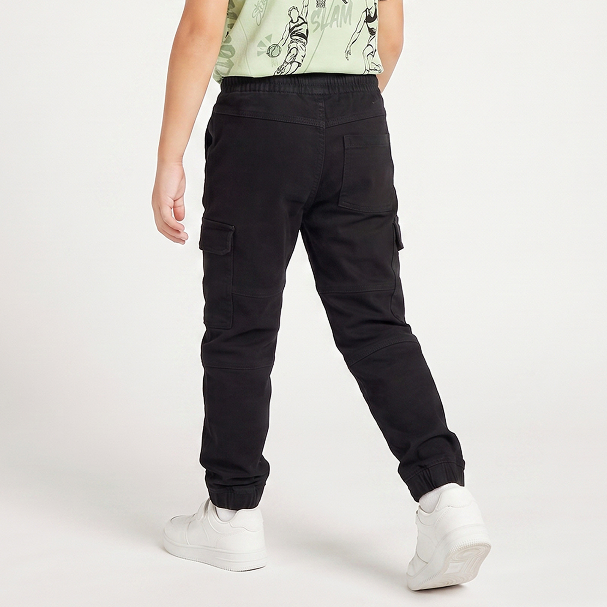 Juniors Trousers with Flap Pockets, Elasticated Drawstring Waist-boys-clothing-bottoms-trousers-image-3