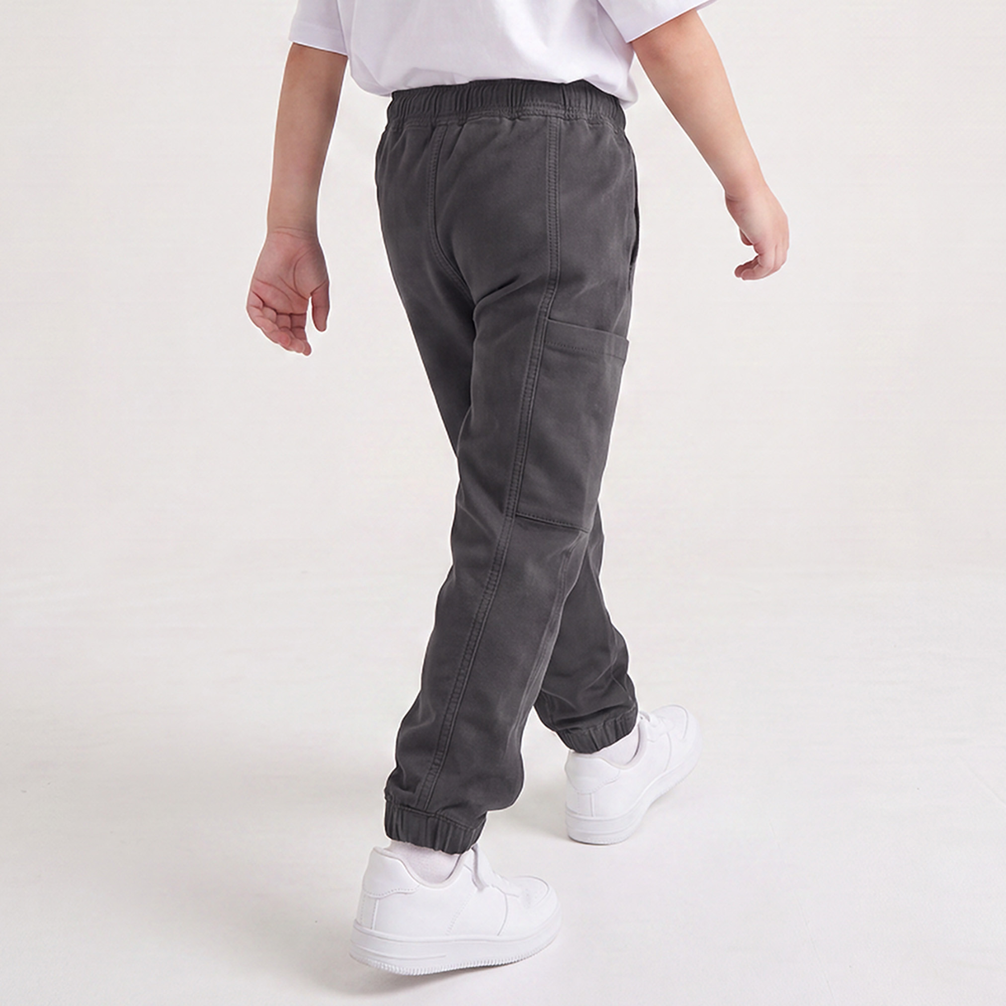Juniors Regular Fit Trousers with Pockets, Drawstring Waist-boys-clothing-bottoms-trousers-image-3