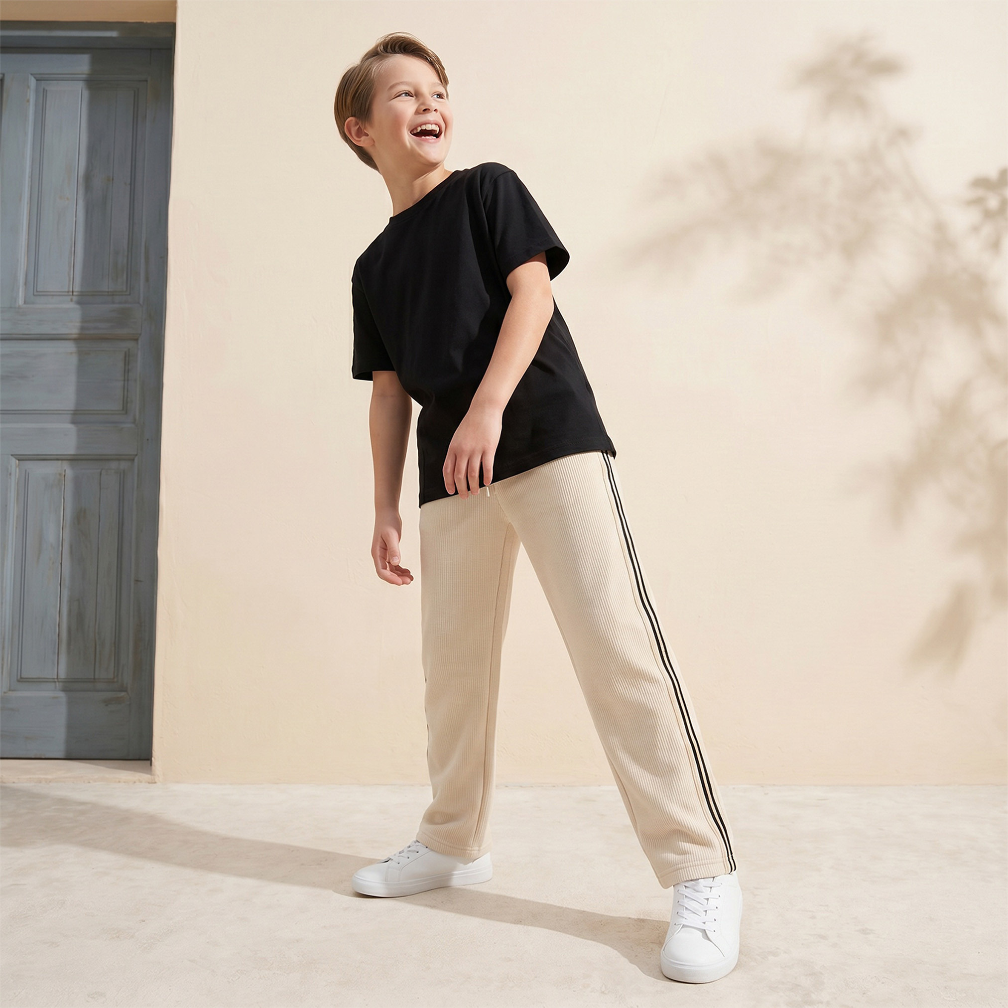 Juniors Drawstring Waistband Joggers with Striped Detail-boys-clothing-bottoms-joggersandtrackpants-image-5