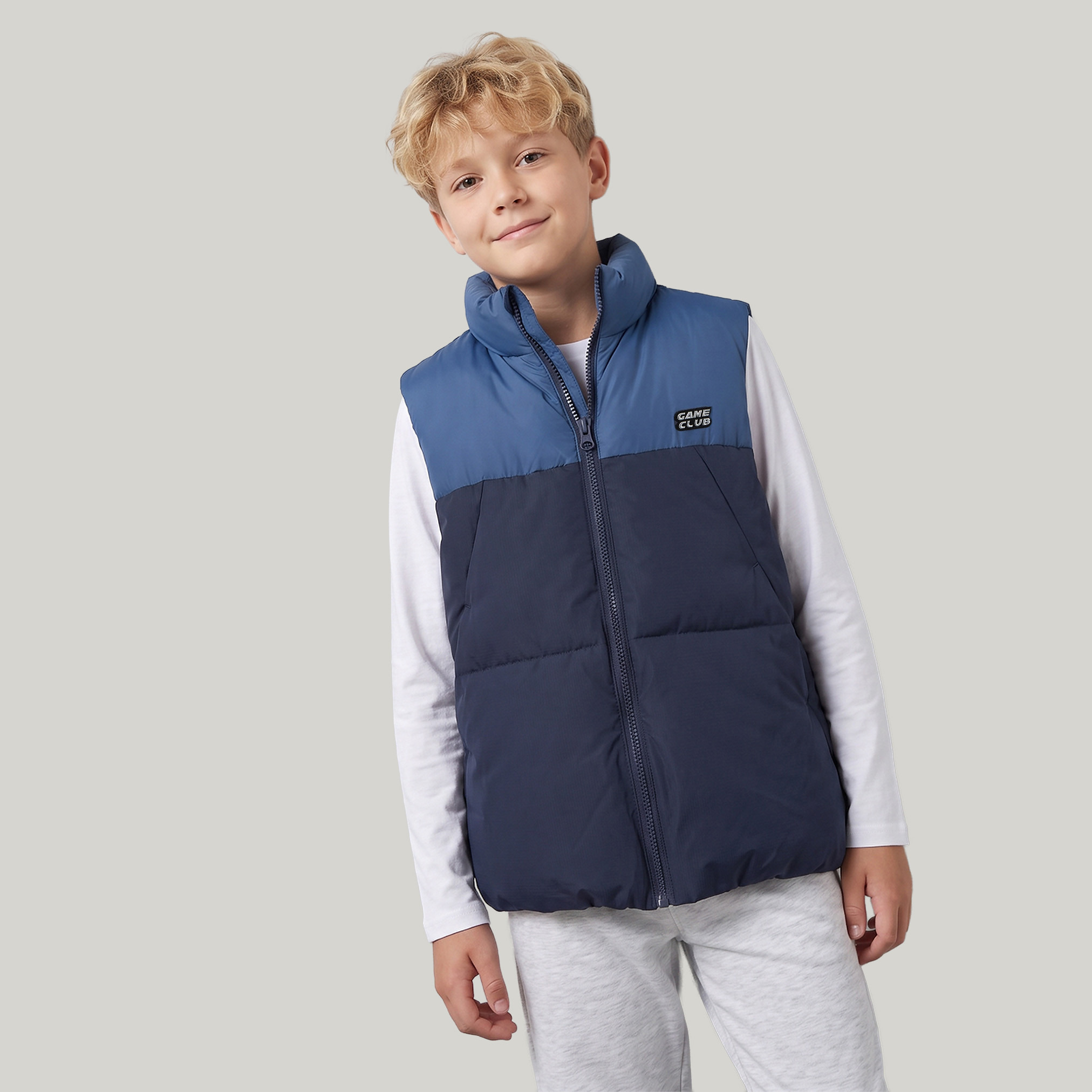 Juniors Colourblock Gilet with Zip Closure-boys-clothing-jacketsandcoats-image-1