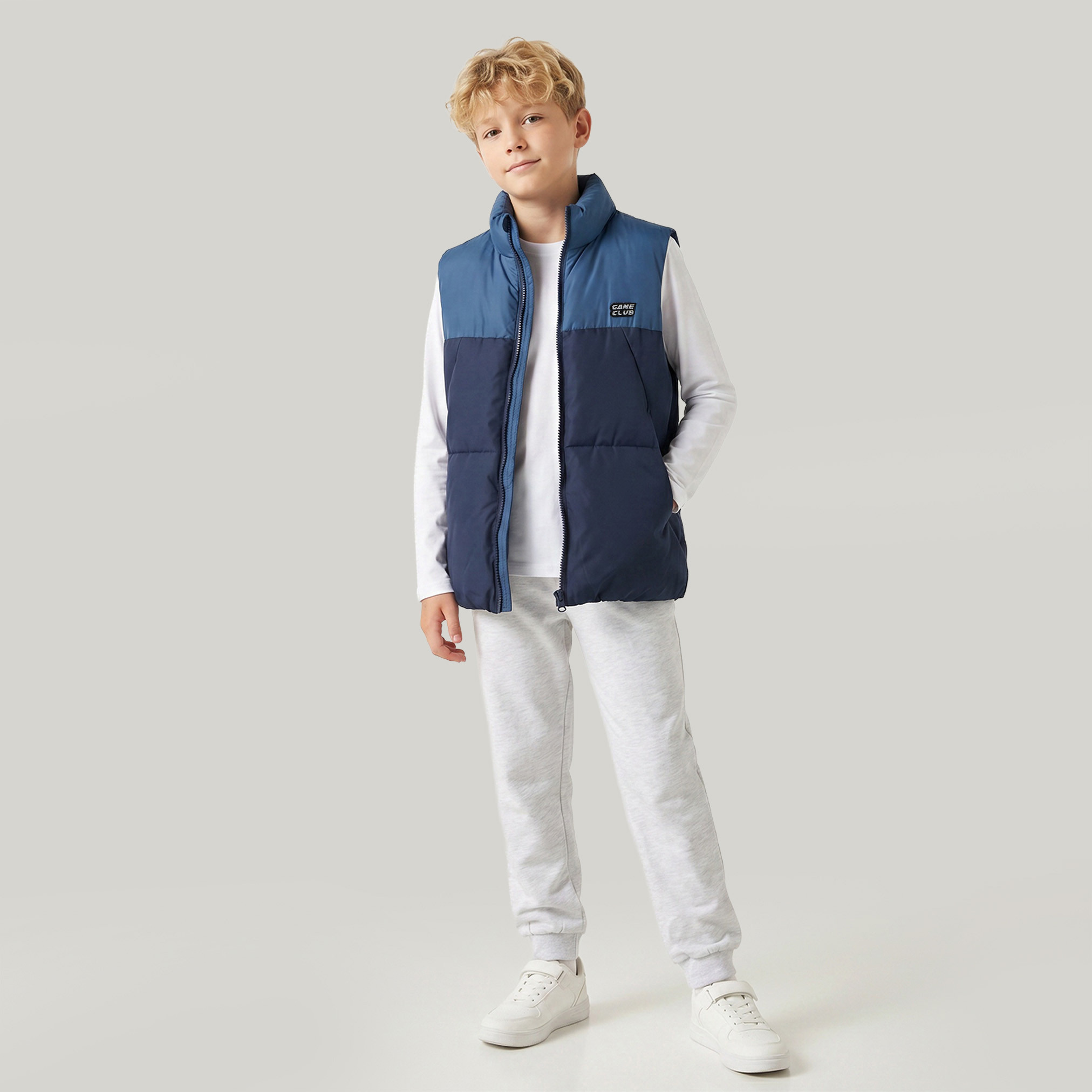 Juniors Colourblock Gilet with Zip Closure-boys-clothing-jacketsandcoats-image-2