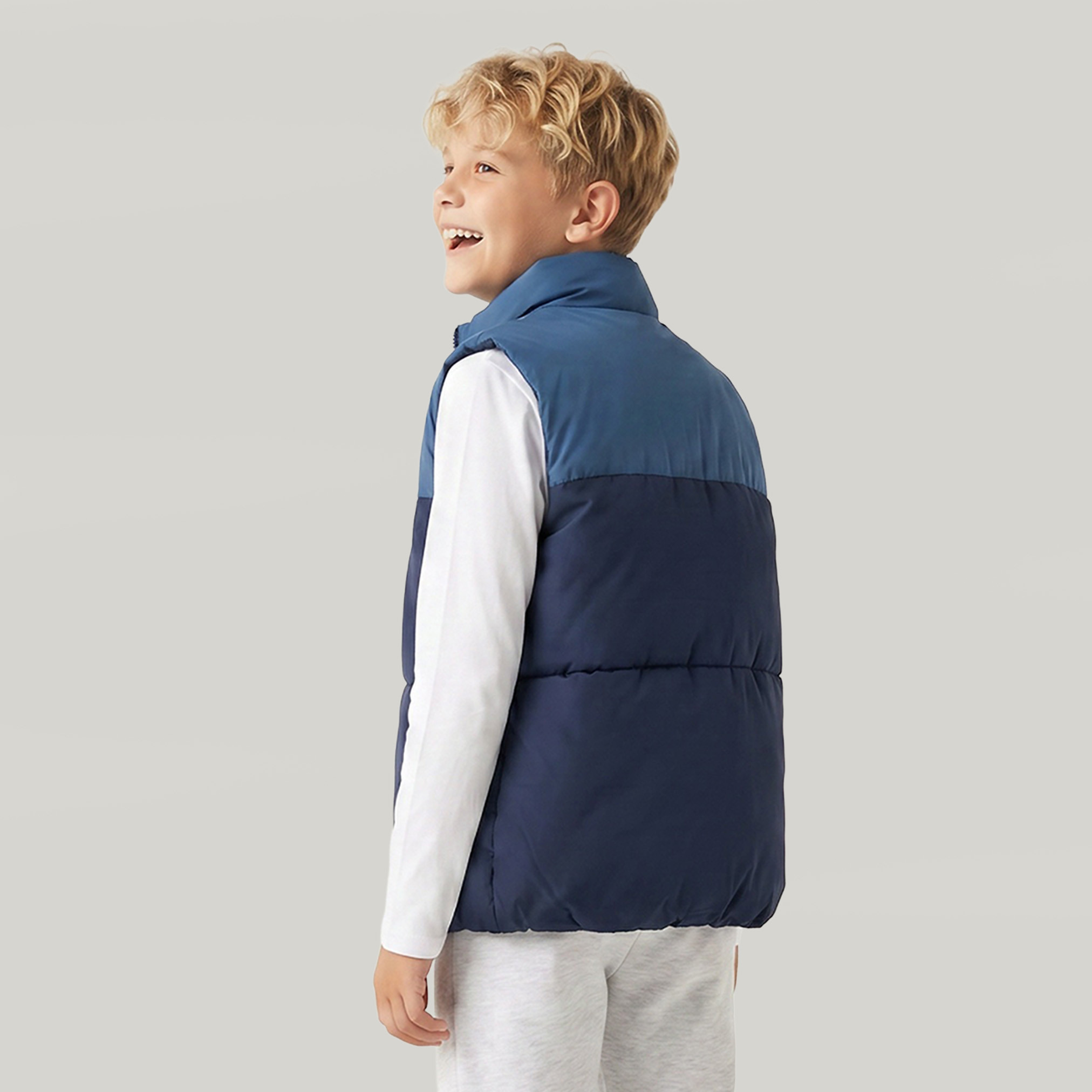 Juniors Colourblock Gilet with Zip Closure-boys-clothing-jacketsandcoats-image-3