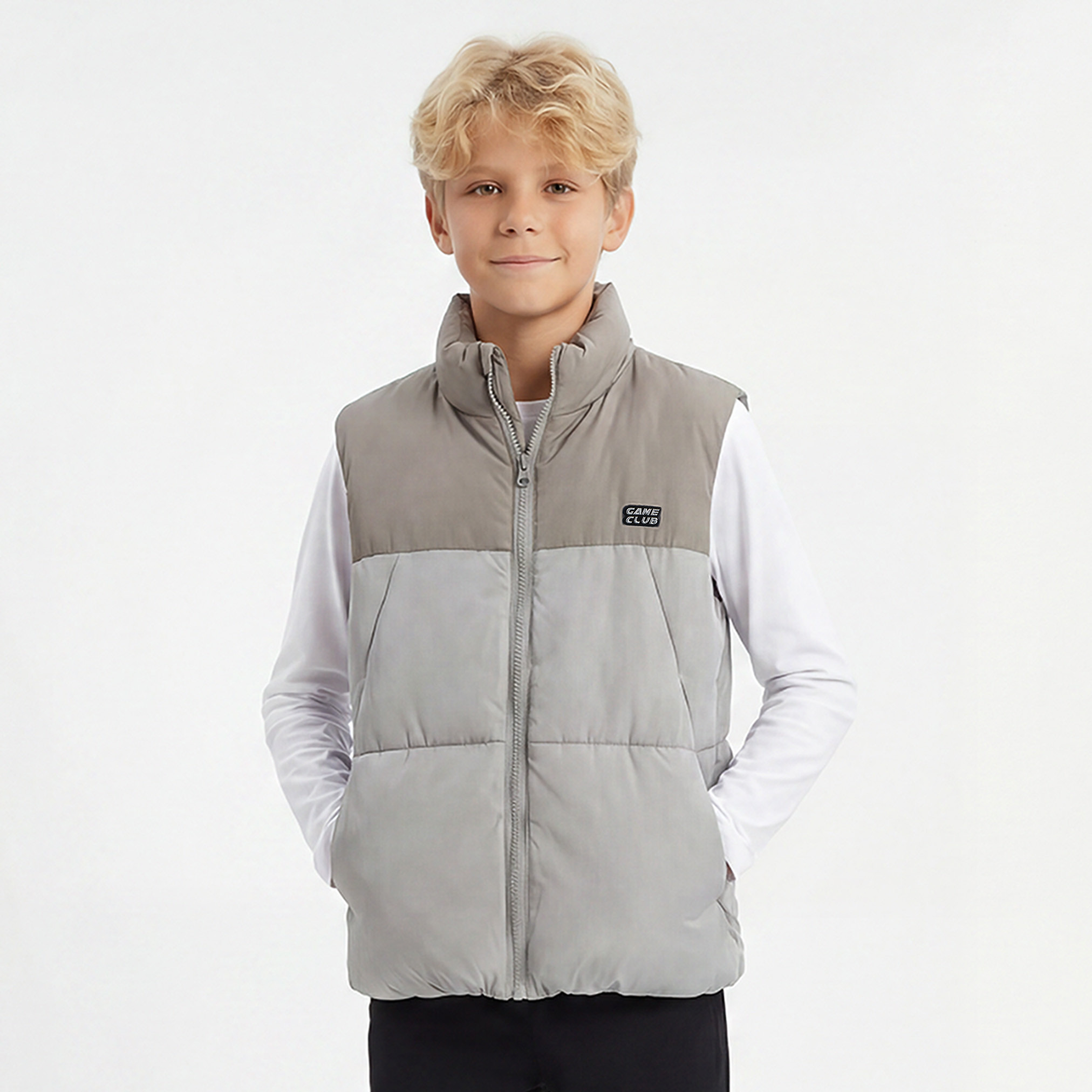 Juniors Colourblock Gilet with Zip Closure-boys-clothing-jacketsandcoats-image-1