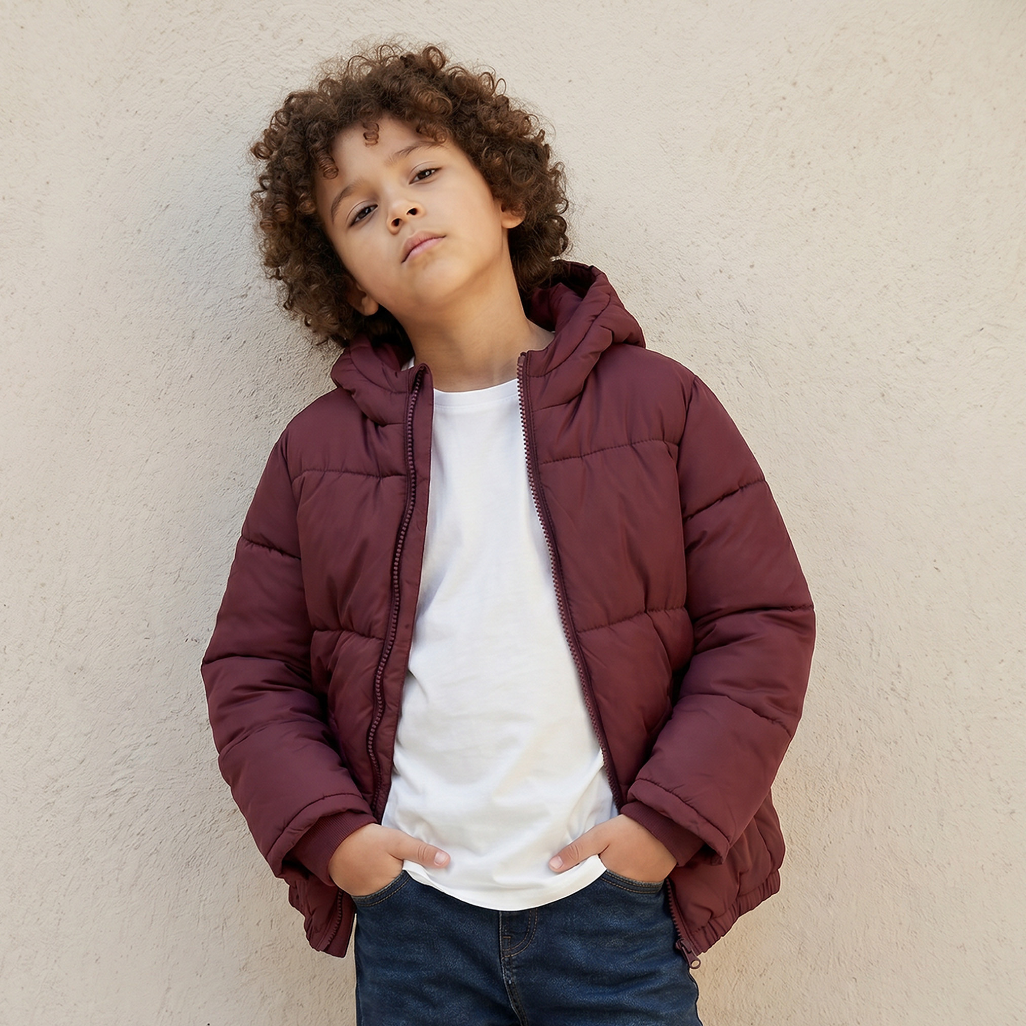 جاكيت منفوخ مبطن بقبعة وسحاب إغلاق من جونيورز-boys-clothing-jacketsandcoats-image-1