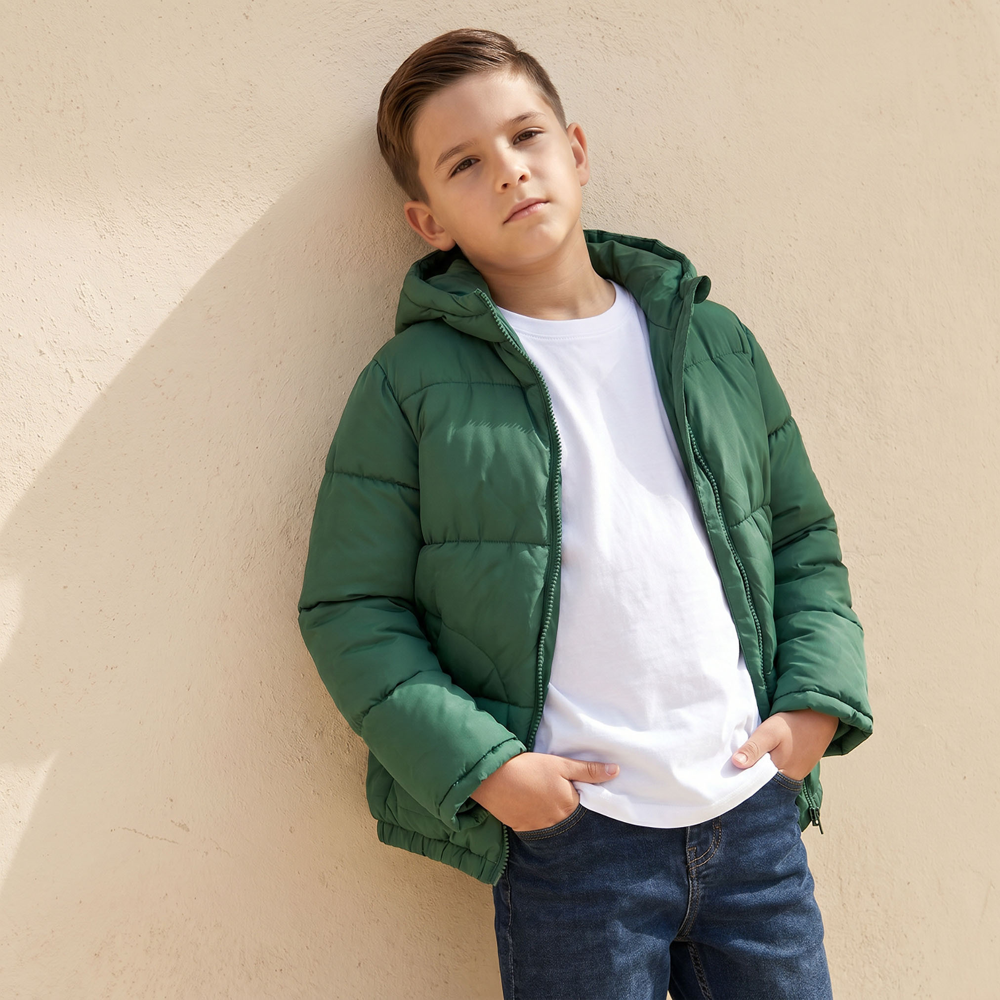 جاكيت منفوخ مبطن بقبعة وسحاب إغلاق من جونيورز-boys-clothing-jacketsandcoats-image-1