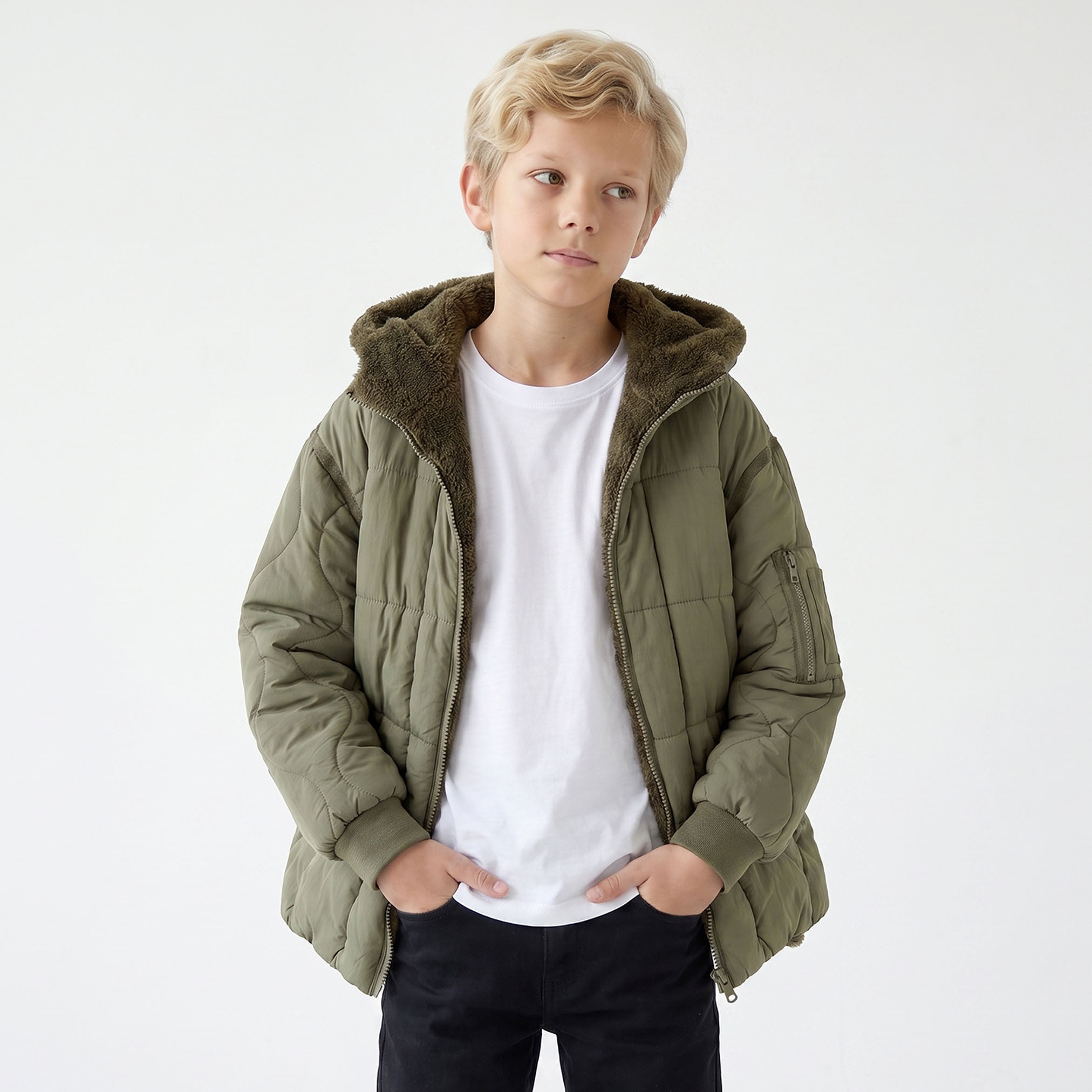 Juniors Quilted Jacket with Hood-boys-clothing-jacketsandcoats-image-1
