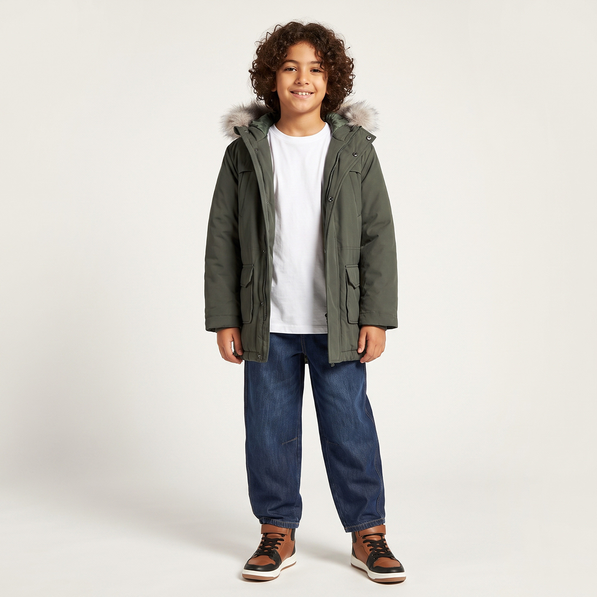 Juniors Fur Trim Jacket with Hood-boys-clothing-jacketsandcoats-image-2
