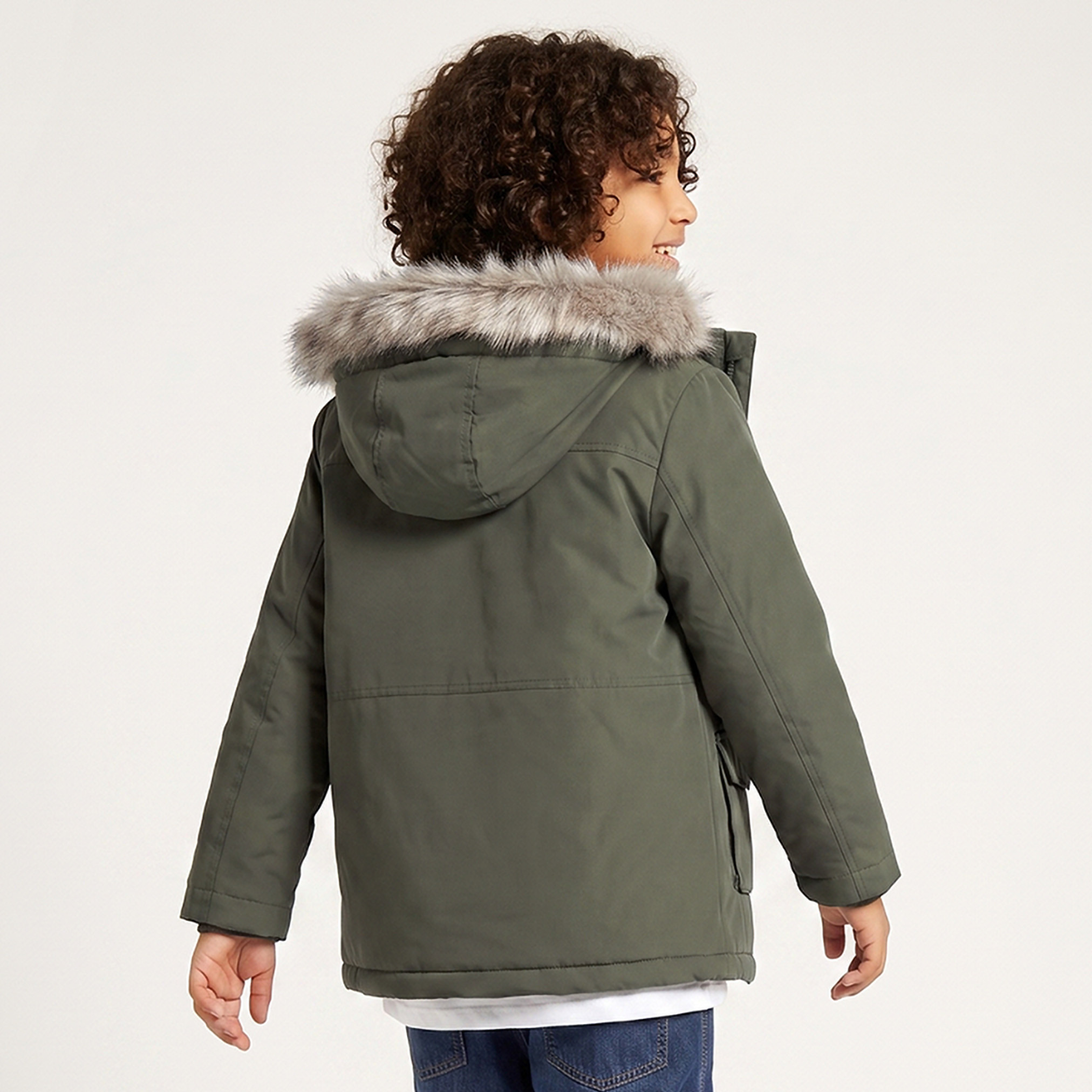 Juniors Fur Trim Jacket with Hood-boys-clothing-jacketsandcoats-image-3