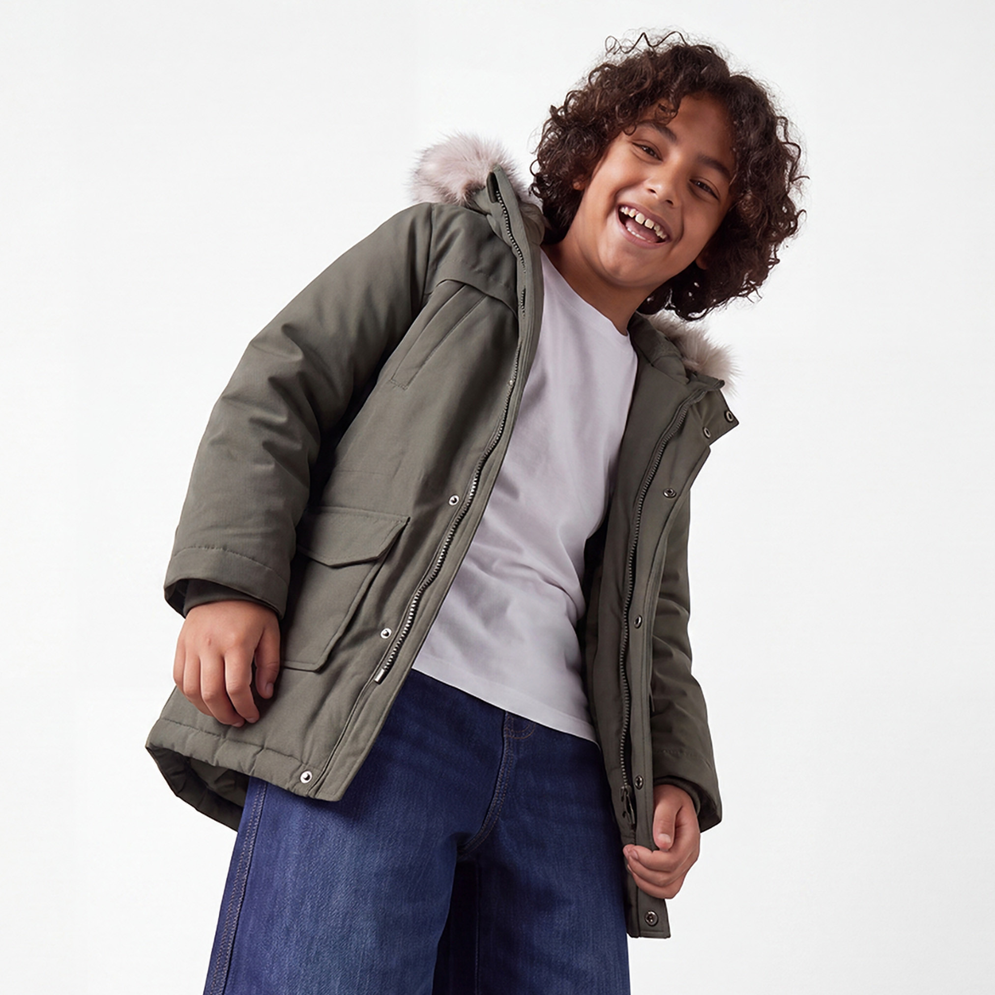 Juniors Fur Trim Jacket with Hood-boys-clothing-jacketsandcoats-image-4