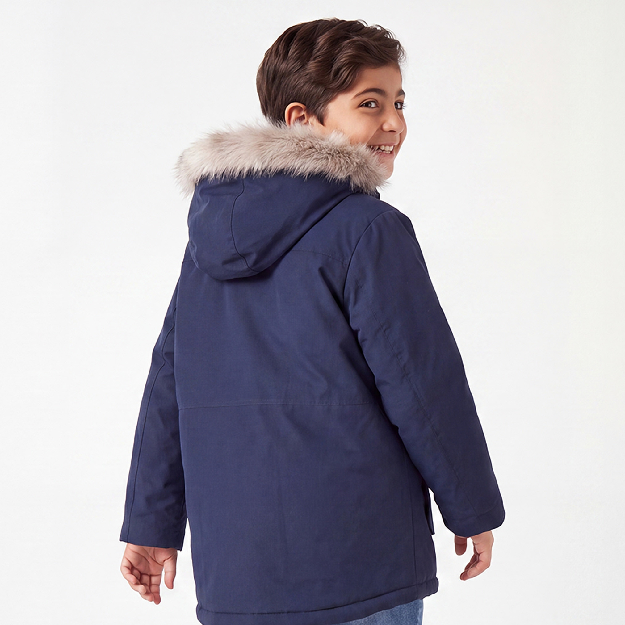 جاكيت بغطاء رأس بحافة فرو من جونيورز-boys-clothing-jacketsandcoats-image-3