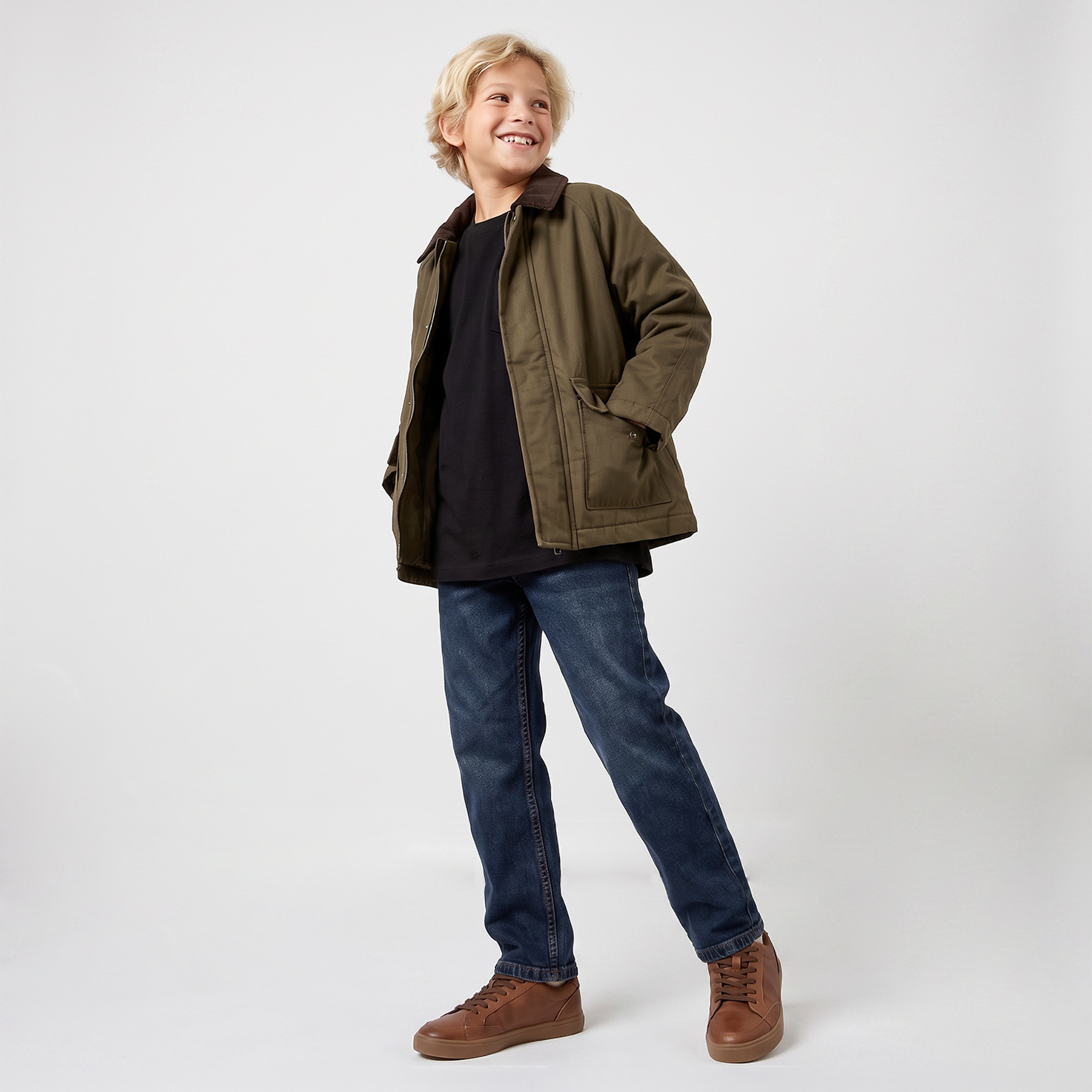 جاكيت بياقة وأكمام طويلة وسحاب إغلاق من جونيورز-boys-clothing-jacketsandcoats-image-4