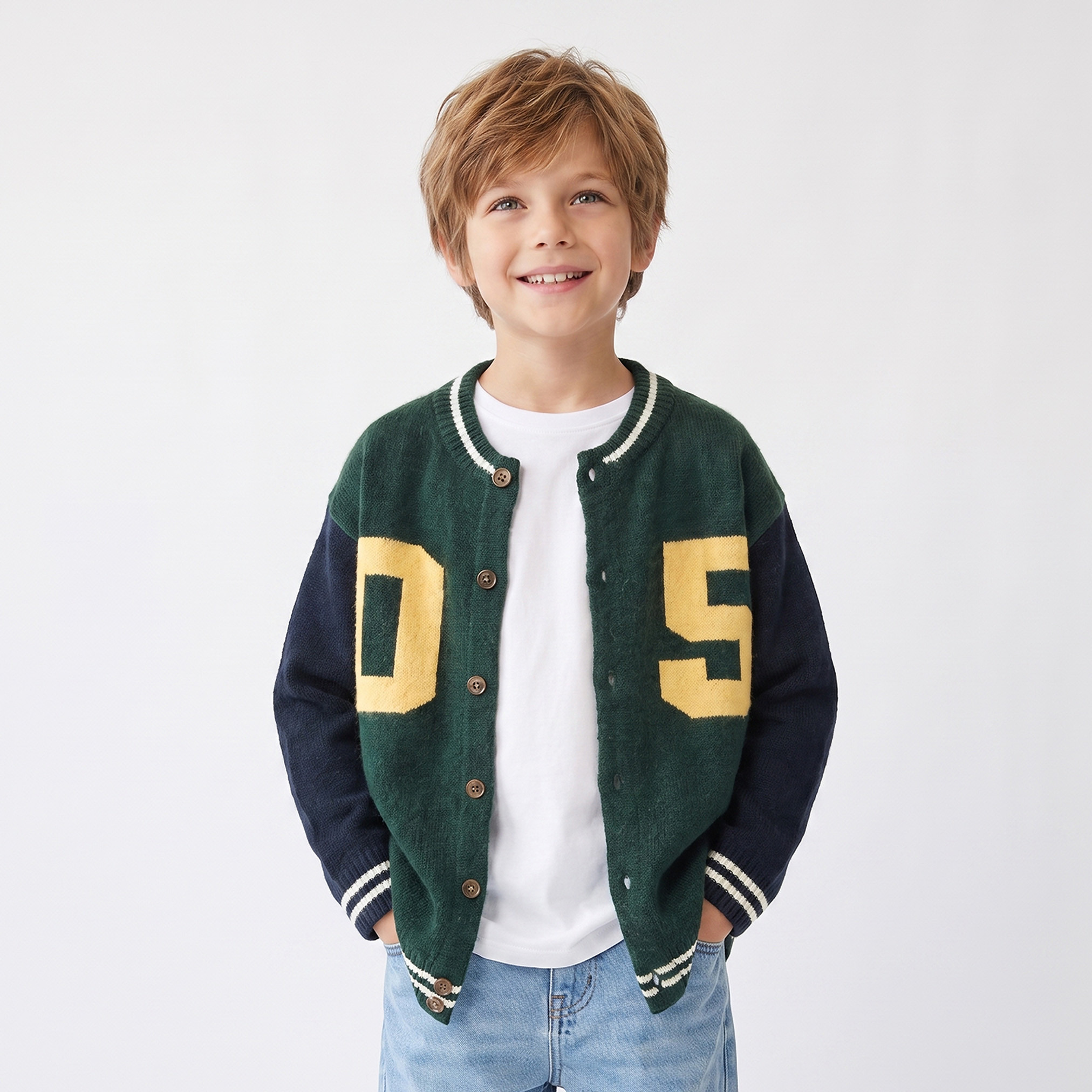 Juniors Varsity Print Cardigan with Button Closure-boys-clothing-jumpersandcardigans-image-1