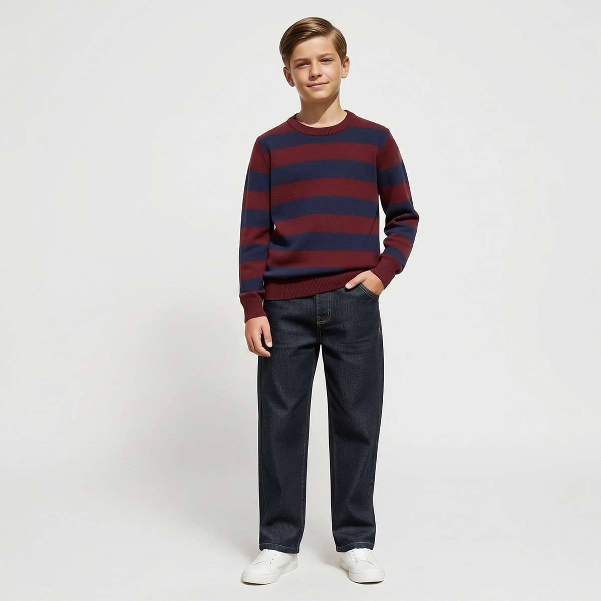 كنزة برقبة ضيقة وخطوط من جونيورز-boys-clothing-jumpersandcardigans-image-2
