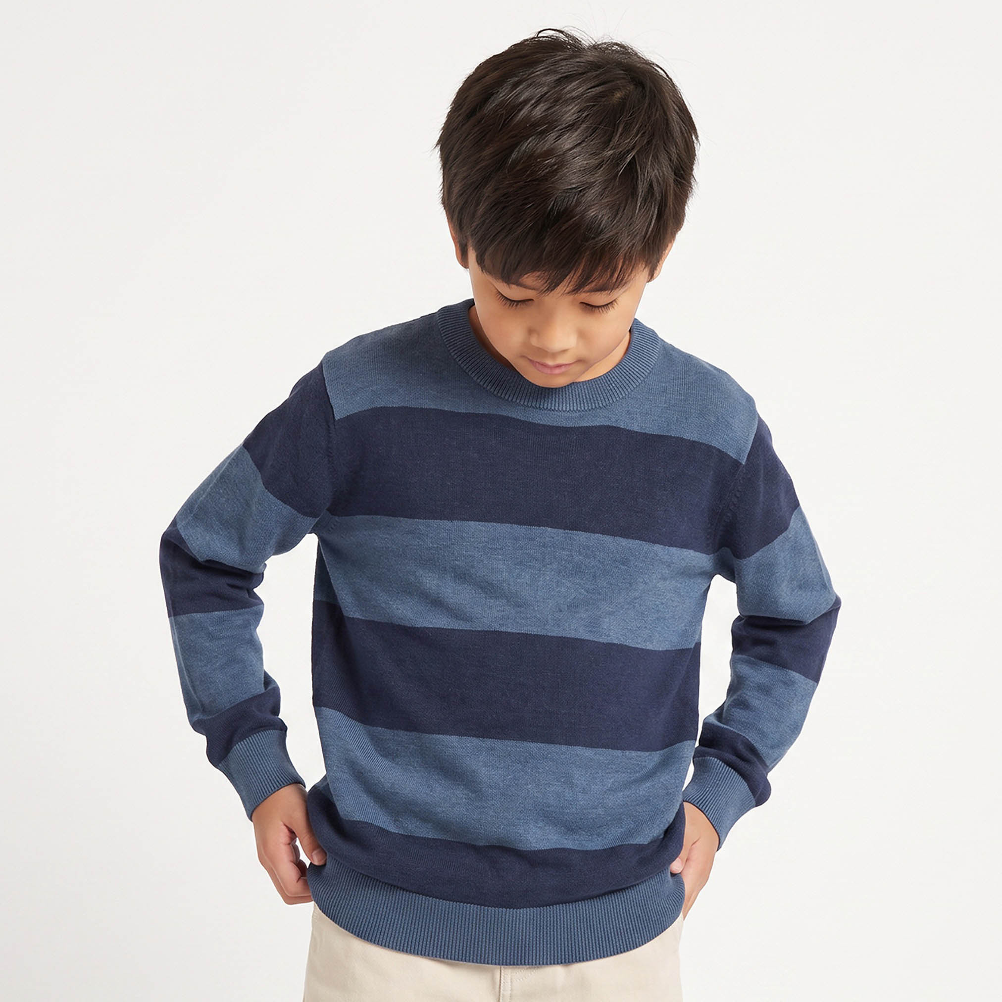 Juniors Striped Sweater with Long Sleeves-boys-clothing-jumpersandcardigans-image-1