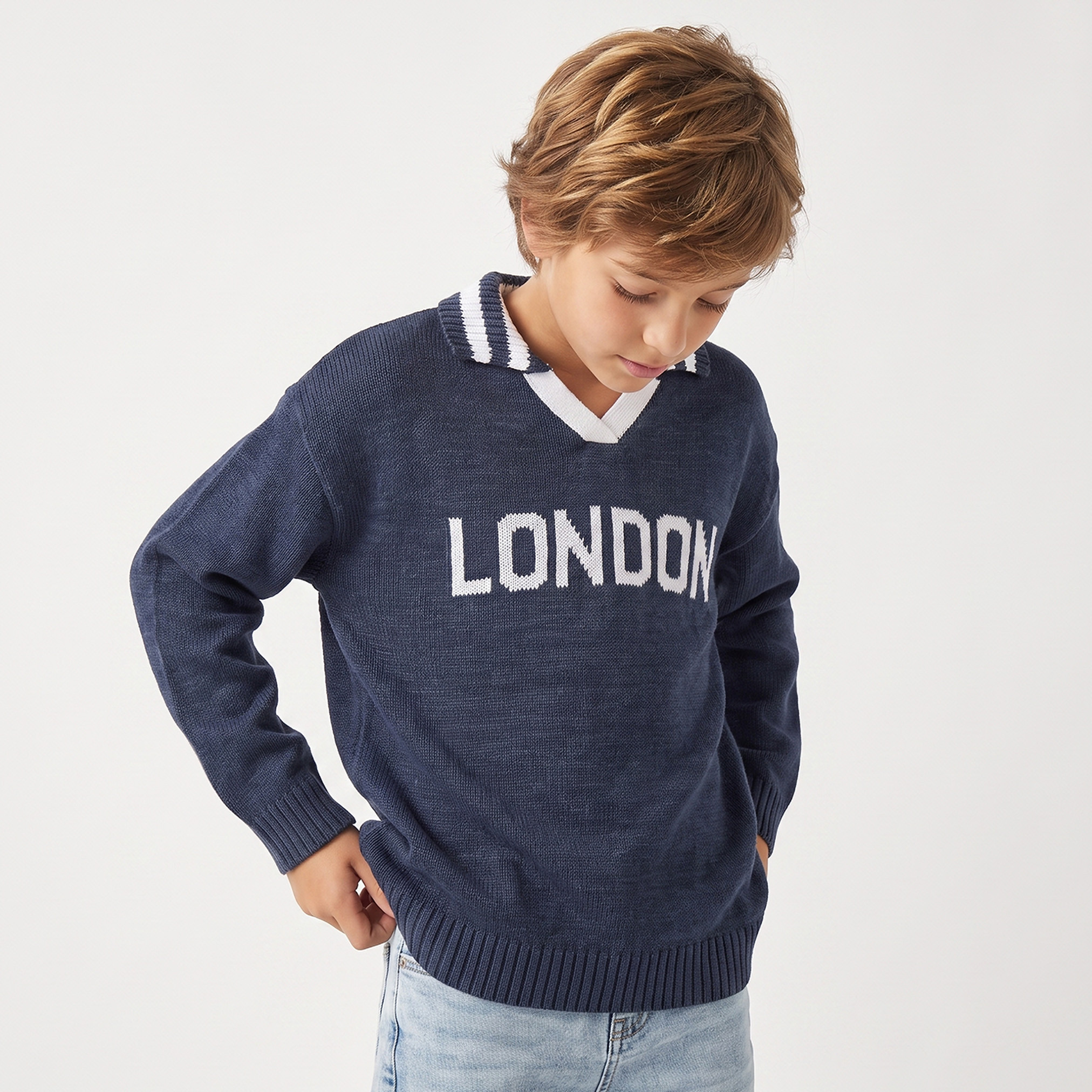 كنزة بطبعات لندن وأكمام طويلة من جونيورز-boys-clothing-jumpersandcardigans-image-1