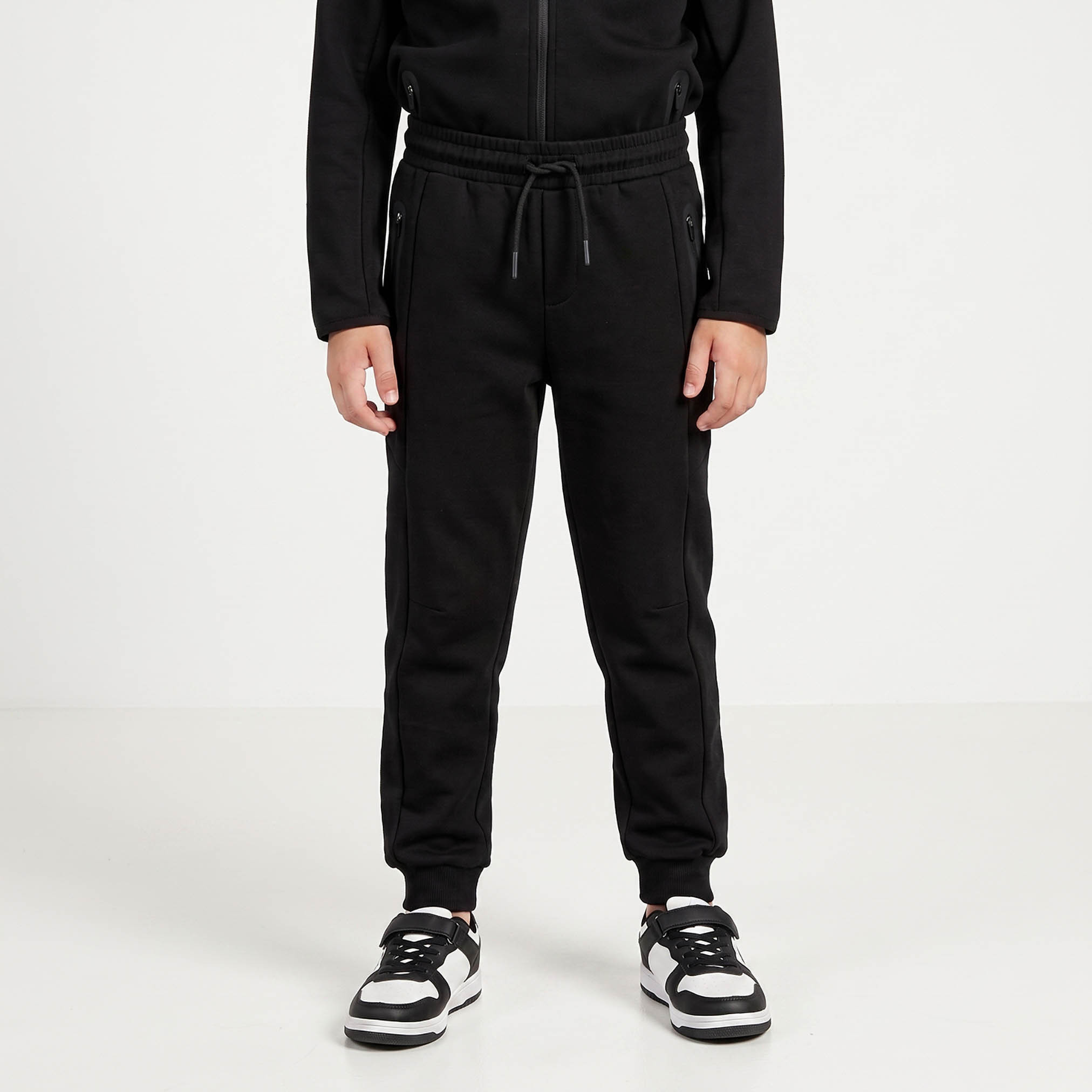 Juniors Hooded Neck Long Sleeves Jacket and Joggers Set with Zip Closure-boys-clothing-setsandcoords-image-3