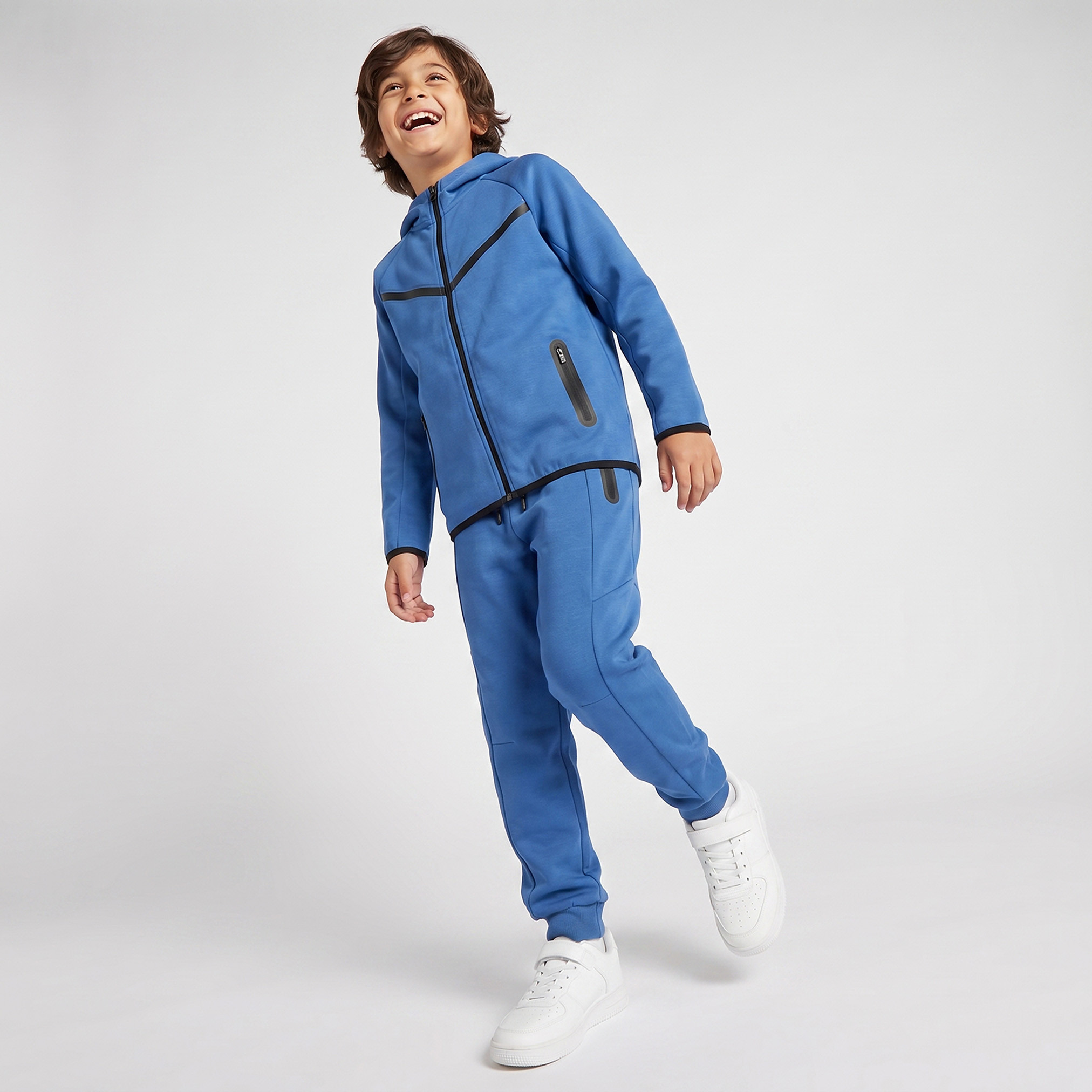 طقم بنطلون رياضي وسويت شيرت بقبعة وأكمام طويلة وتفاصيل ألواح من جونيورز-boys-clothing-setsandcoords-image-5