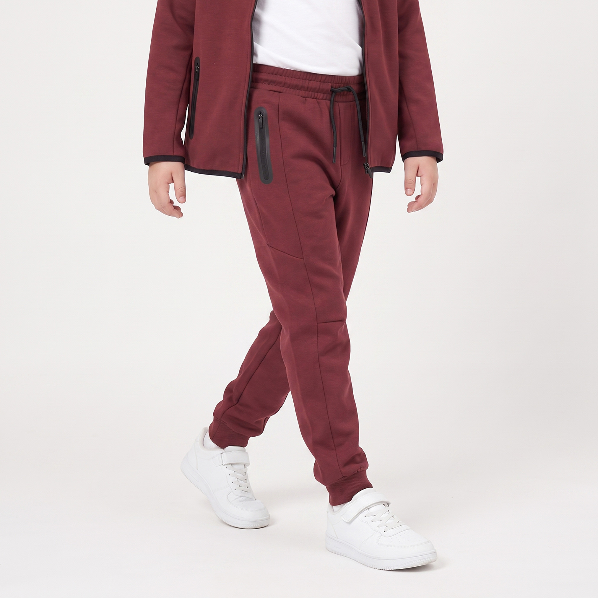 Juniors Hooded Neck Long Sleeves Hoodie and Joggers Set with Zipper Pockets-boys-clothing-setsandcoords-image-3