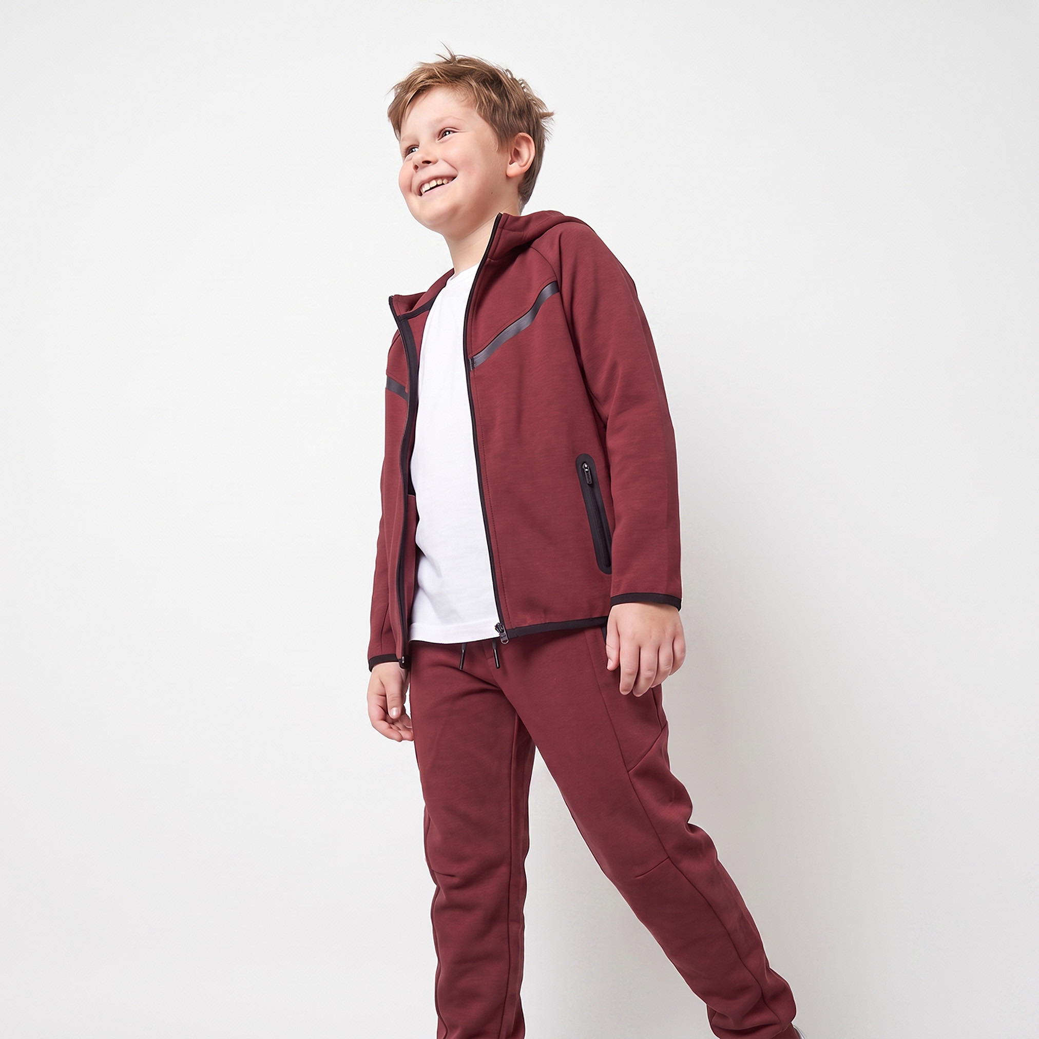 Juniors Hooded Neck Long Sleeves Hoodie and Joggers Set with Zipper Pockets-boys-clothing-setsandcoords-image-7
