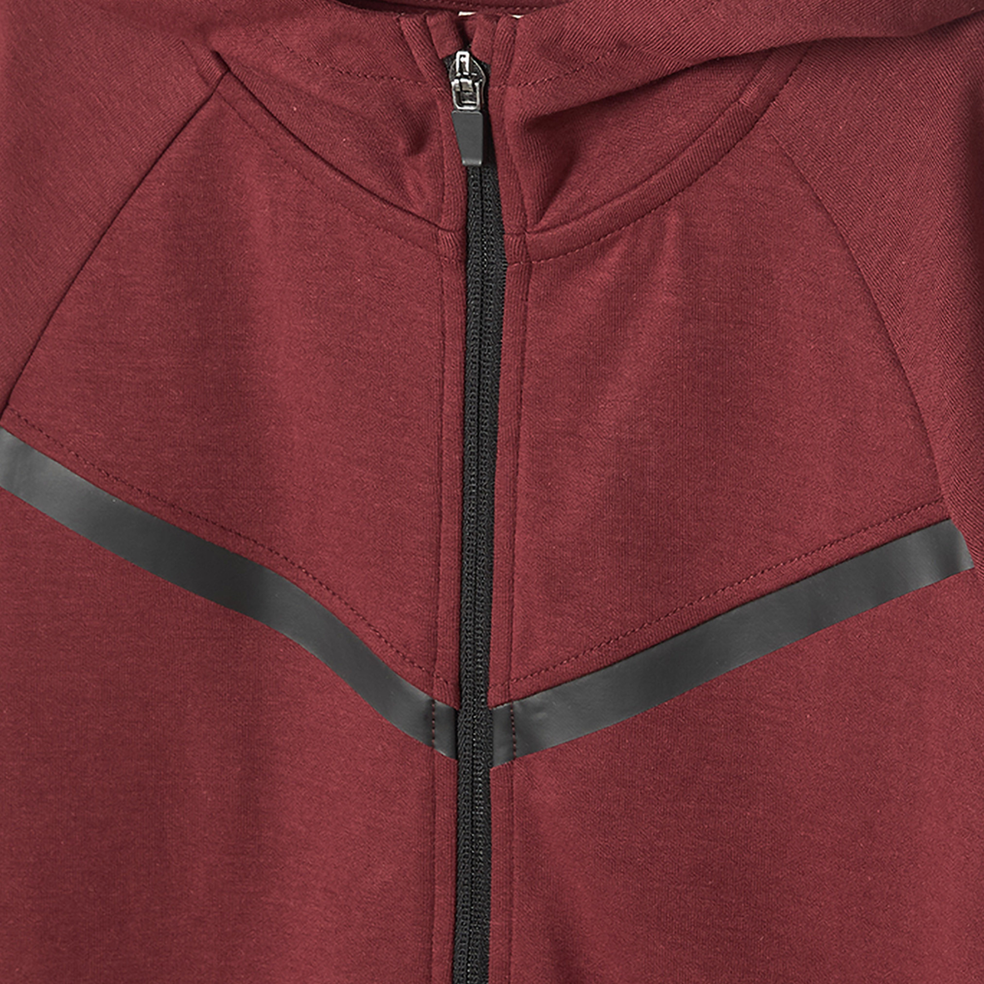 Juniors Hooded Neck Long Sleeves Hoodie and Joggers Set with Zipper Pockets-boys-clothing-setsandcoords-image-5