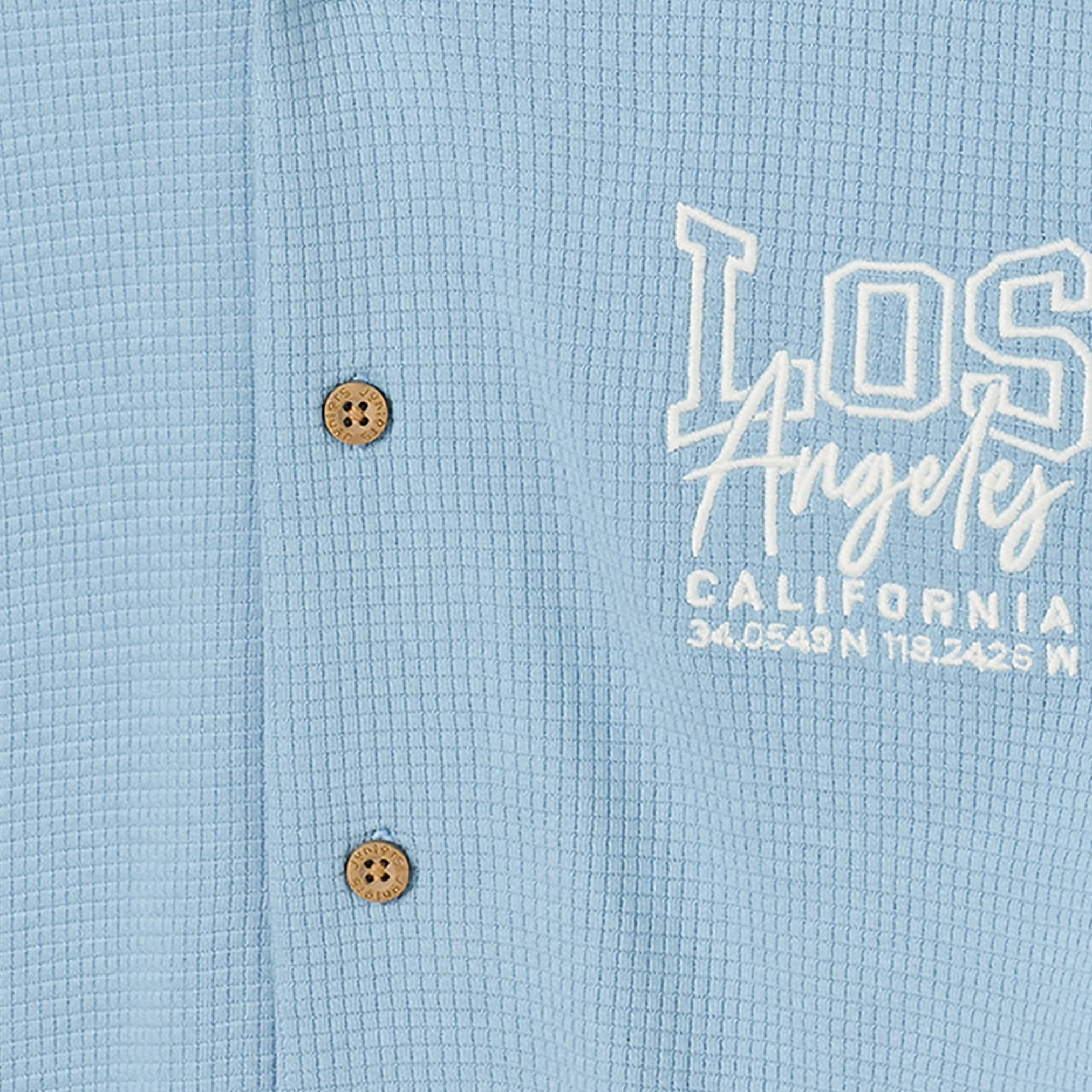 Juniors Camp Collar Short Sleeves Shirt and Shorts Set with Los Angeles Embroidery-boys-clothing-setsandcoords-image-6