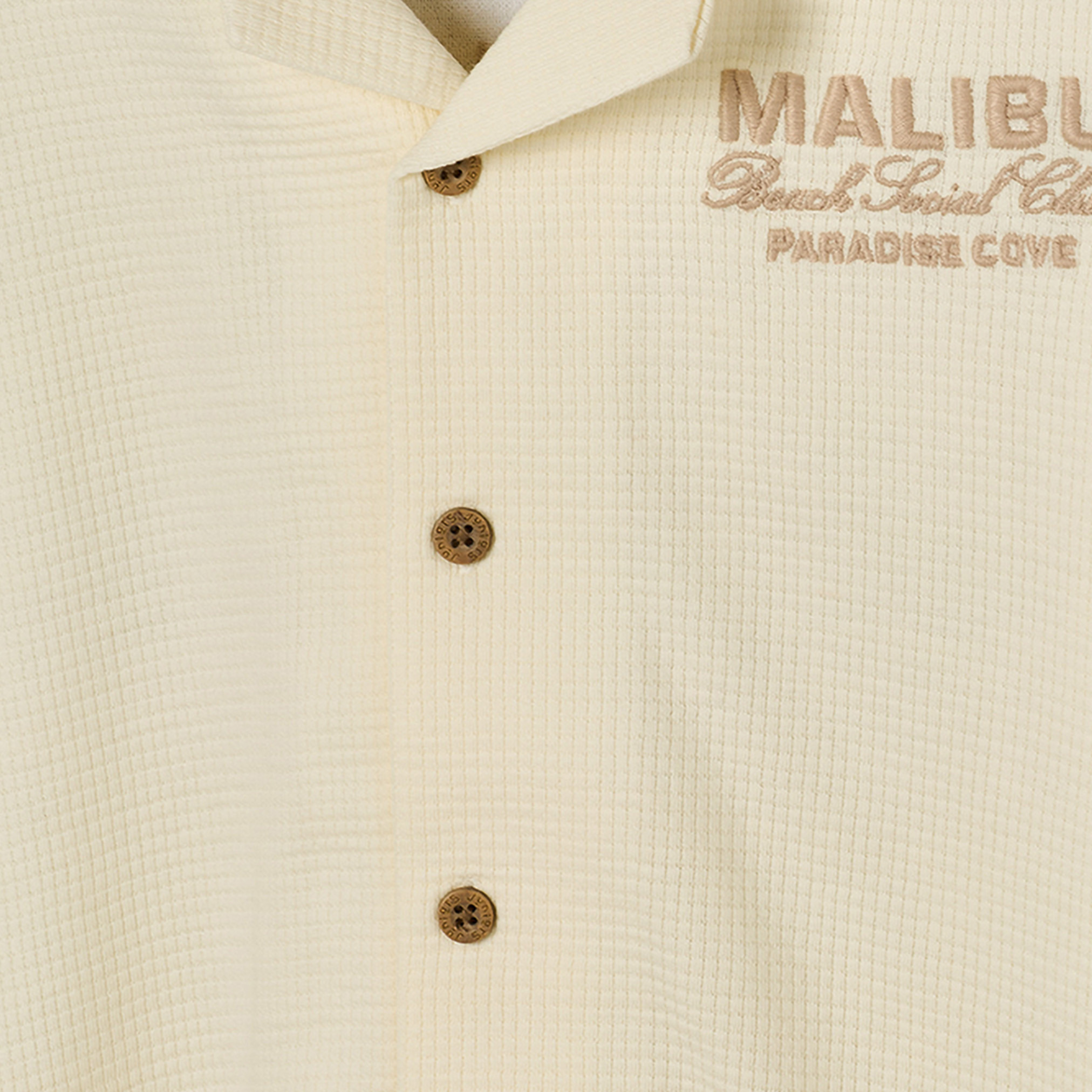 Juniors Collared Short Sleeves Shirt and Shorts Set with Texture Detail-boys-clothing-setsandcoords-image-6