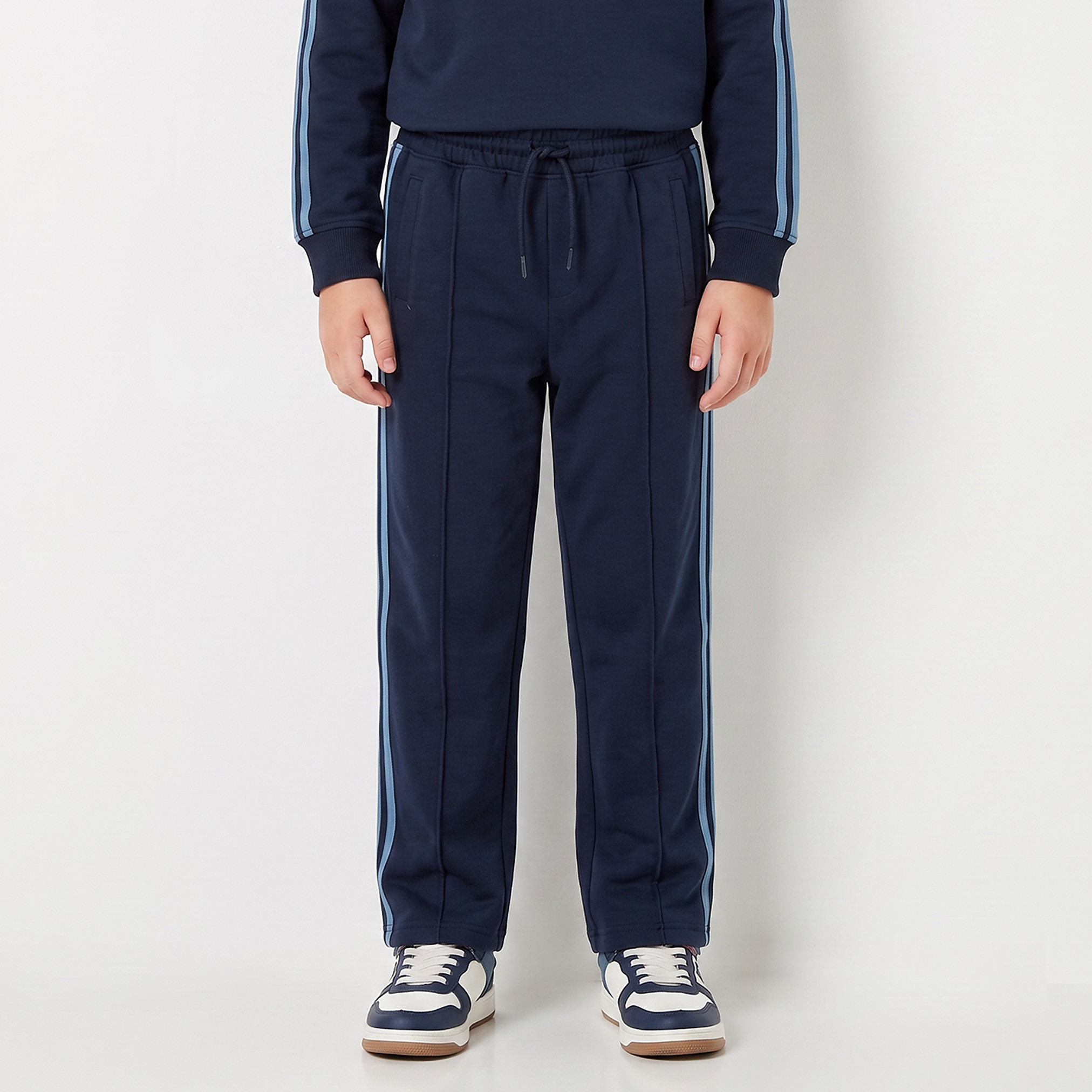 Juniors Crew Neck Long Sleeves Sweatshirt and Track Pants Set with Varsity Print-boys-clothing-setsandcoords-image-3