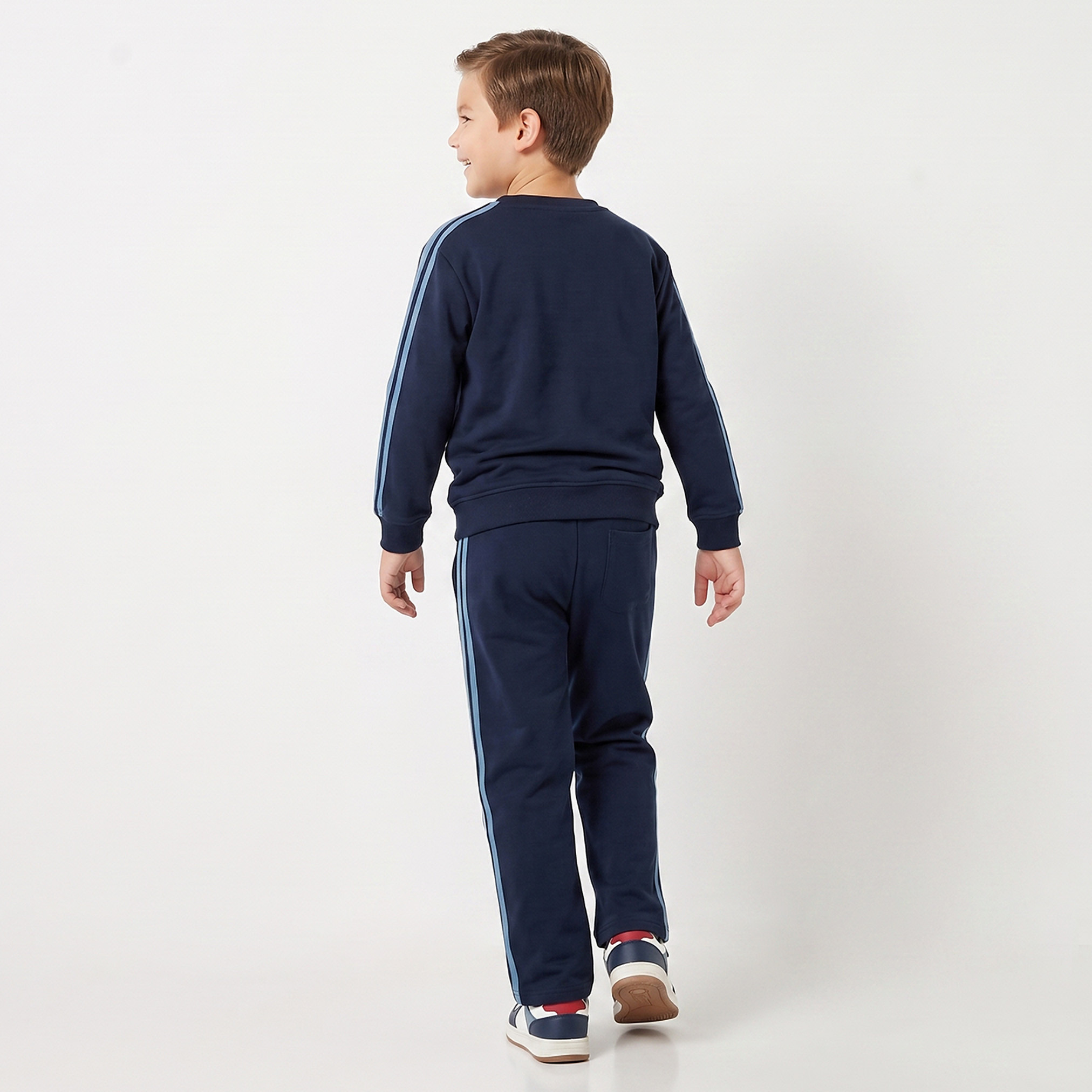 Juniors Crew Neck Long Sleeves Sweatshirt and Track Pants Set with Varsity Print-boys-clothing-setsandcoords-image-4