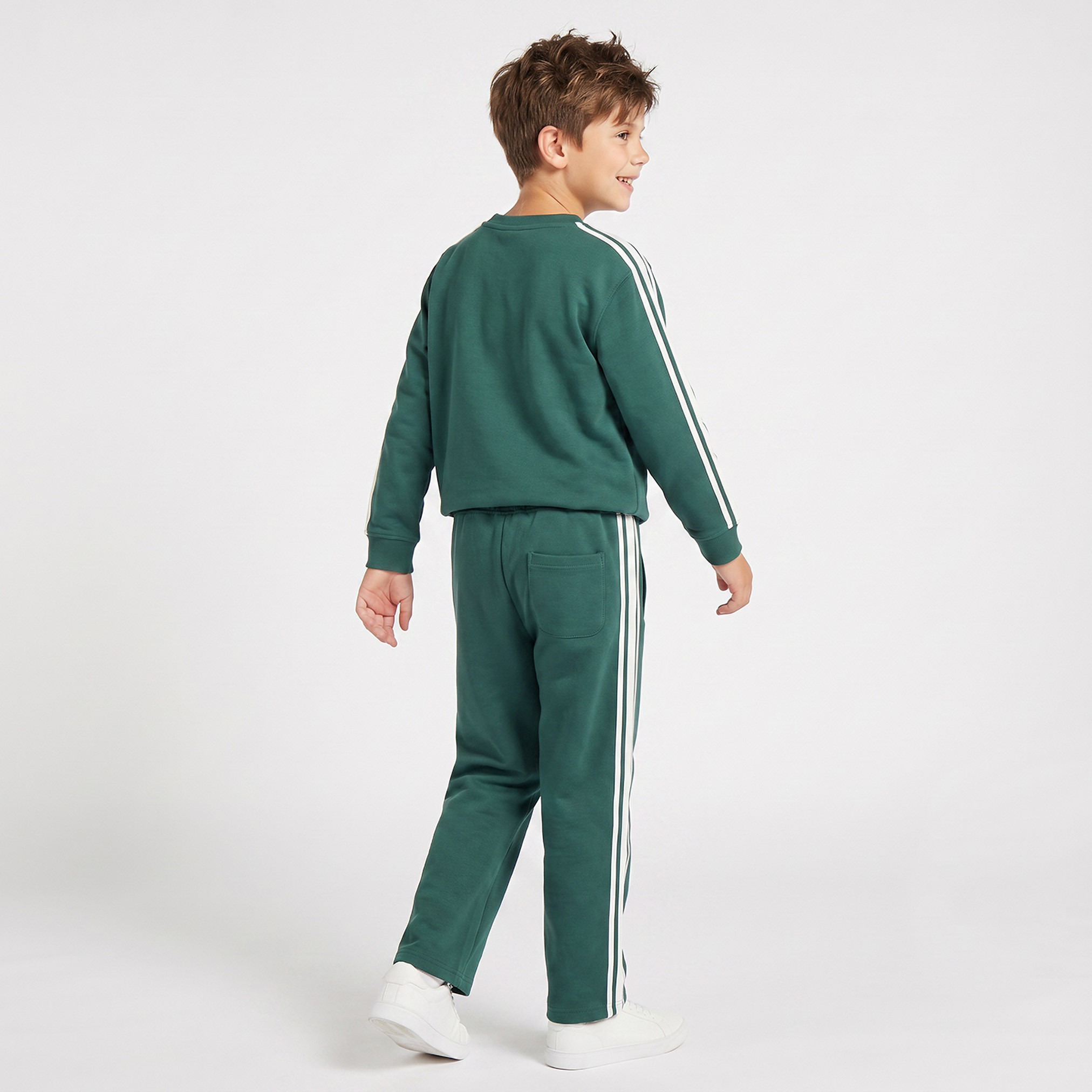 Juniors Crew Neck Long Sleeves Sweatshirt and Track Pants Set with Varsity Print-boys-clothing-setsandcoords-image-2