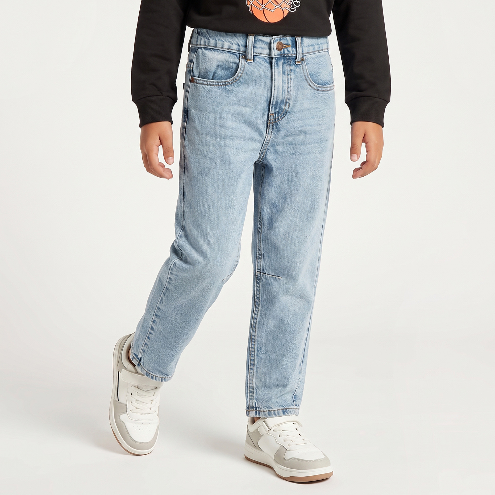 Juniors Regular Fit Jeans with Pockets-boys-clothing-bottoms-jeans-image-1