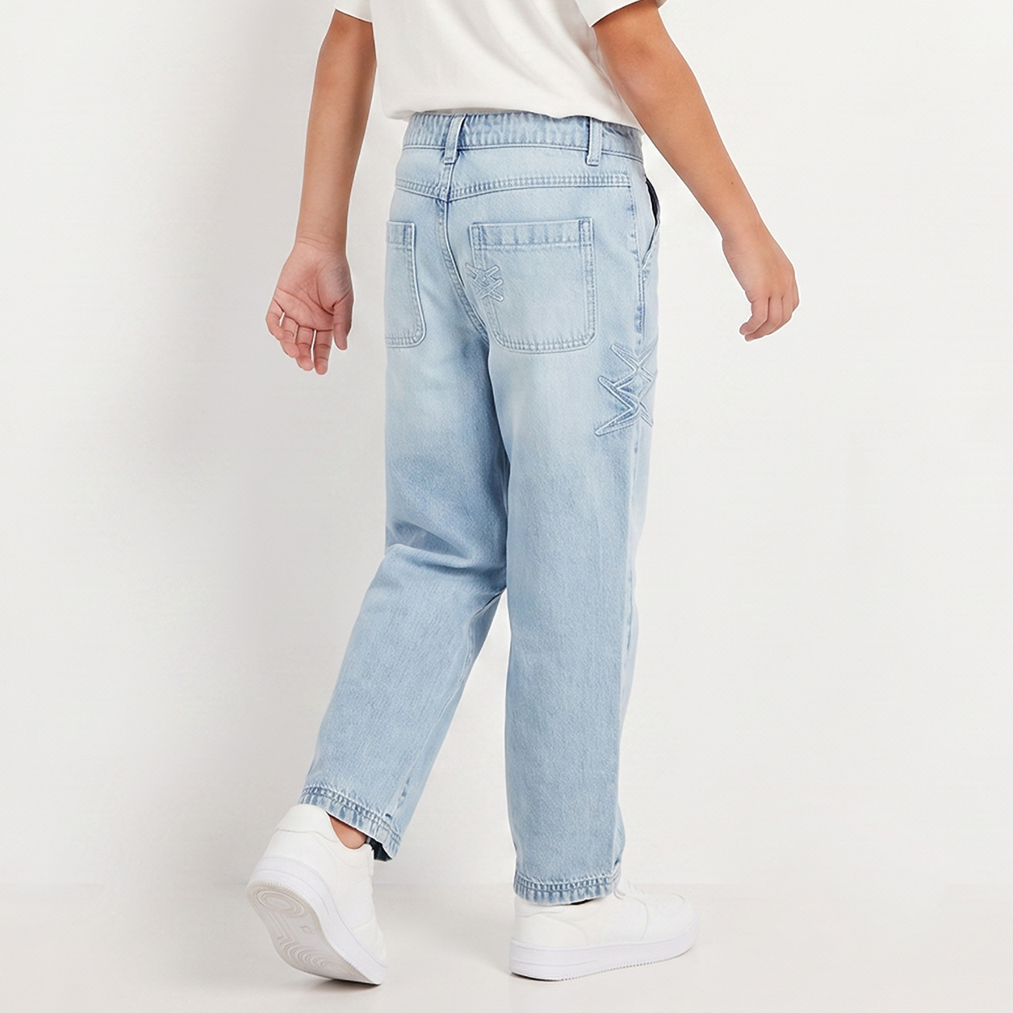 Juniors Jeans with Star Embroidery-boys-clothing-bottoms-jeans-image-2