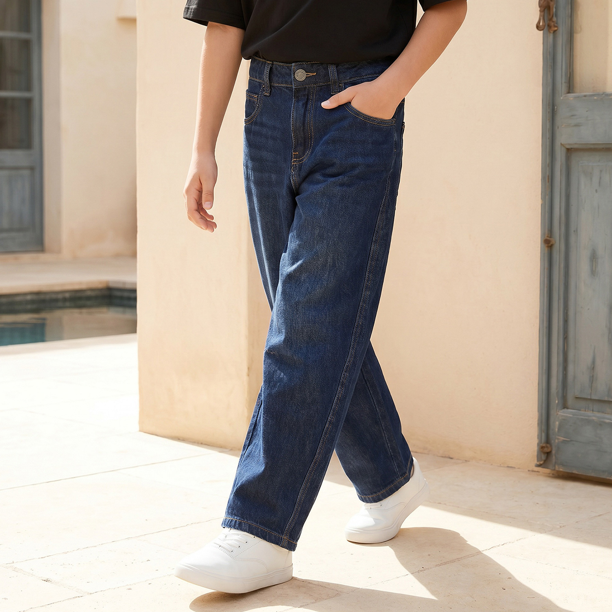 Juniors Mid-Rise Jeans with Pockets-boys-clothing-bottoms-jeans-image-1