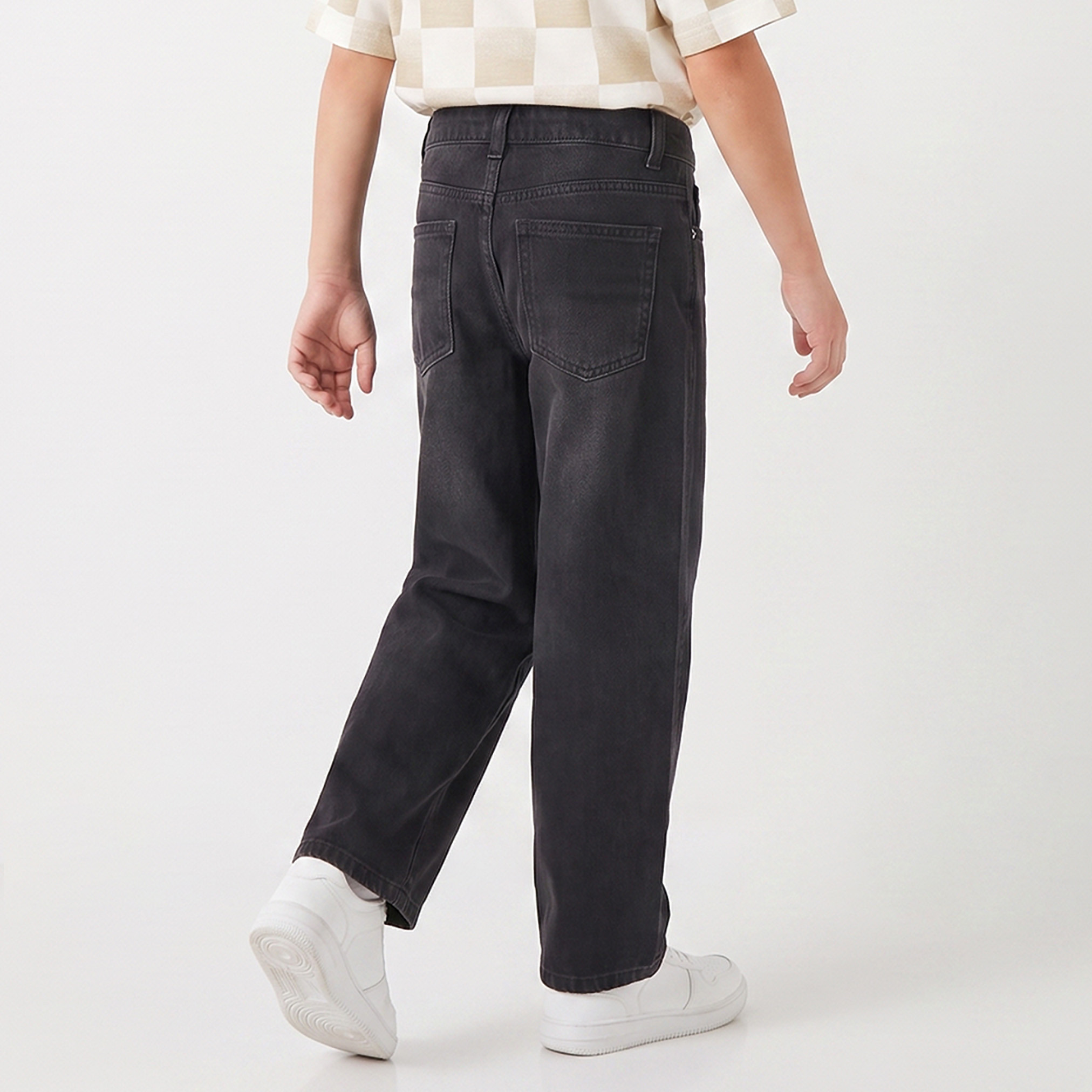 جينز دنيم مغسول بخصر متوسط الارتفاع من جونيورز-boys-clothing-bottoms-jeans-image-3