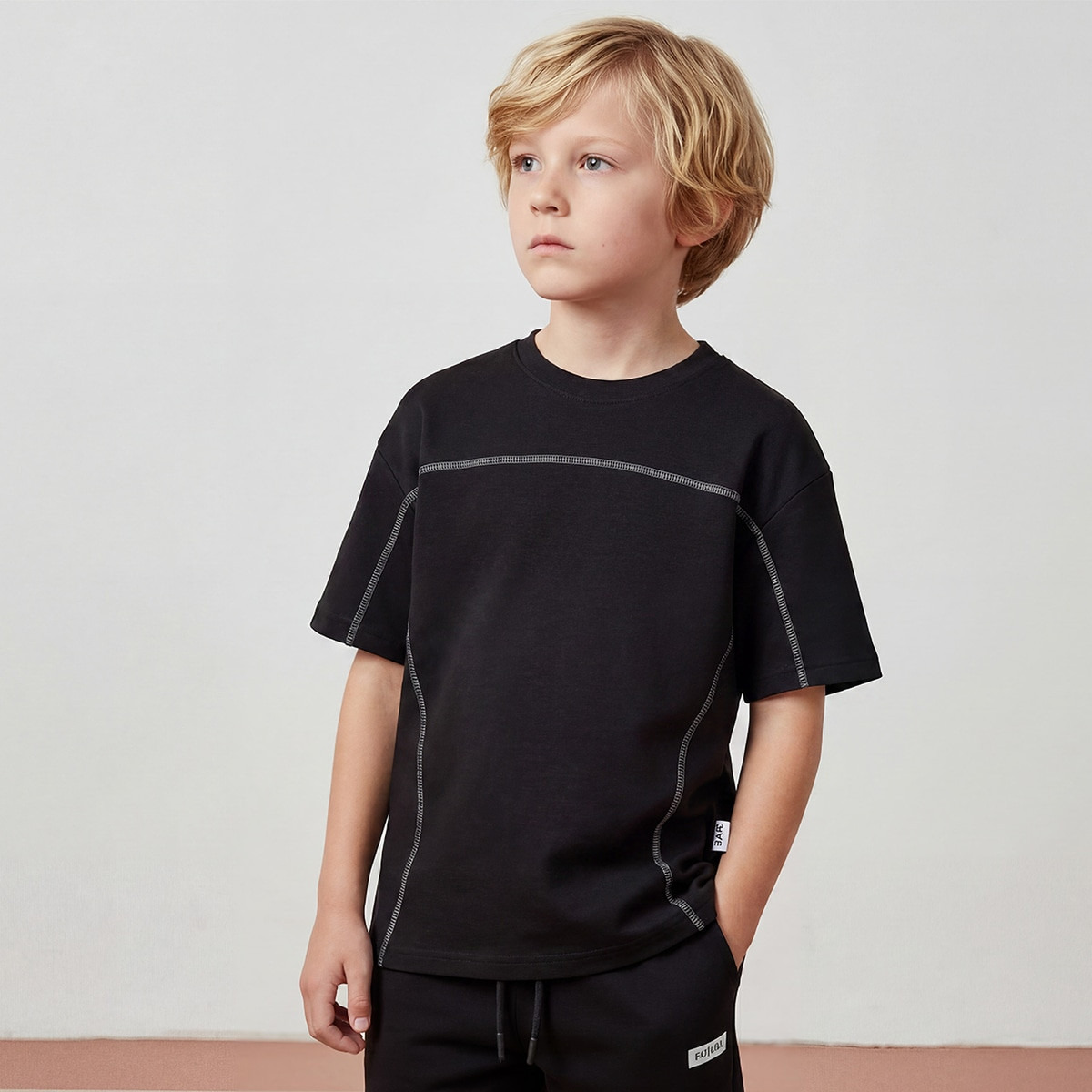 XYZ Crew Neck Short Sleeves T-shirt with Solid Design-boys-clothing-tshirtsandpolos-image-1