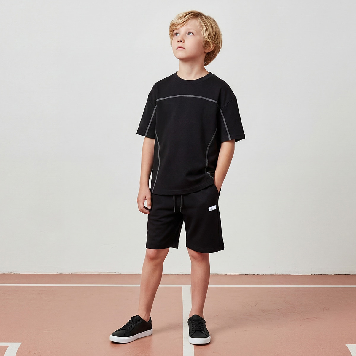 XYZ Crew Neck Short Sleeves T-shirt with Solid Design-boys-clothing-tshirtsandpolos-image-2
