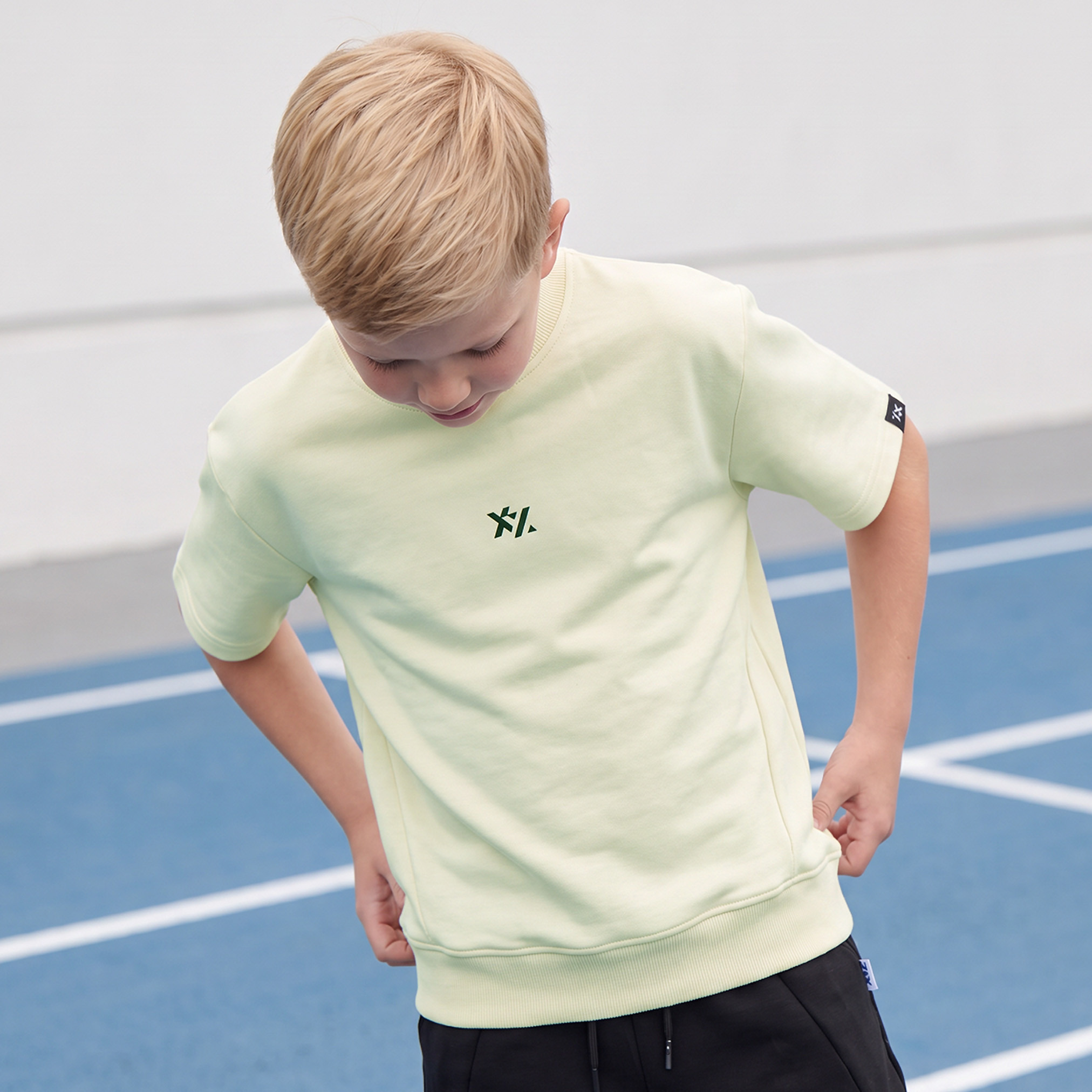 XYZ Cew Neck Short Sleeves Sweatshirt with Logo Print-boys-clothing-tshirtsandpolos-image-1