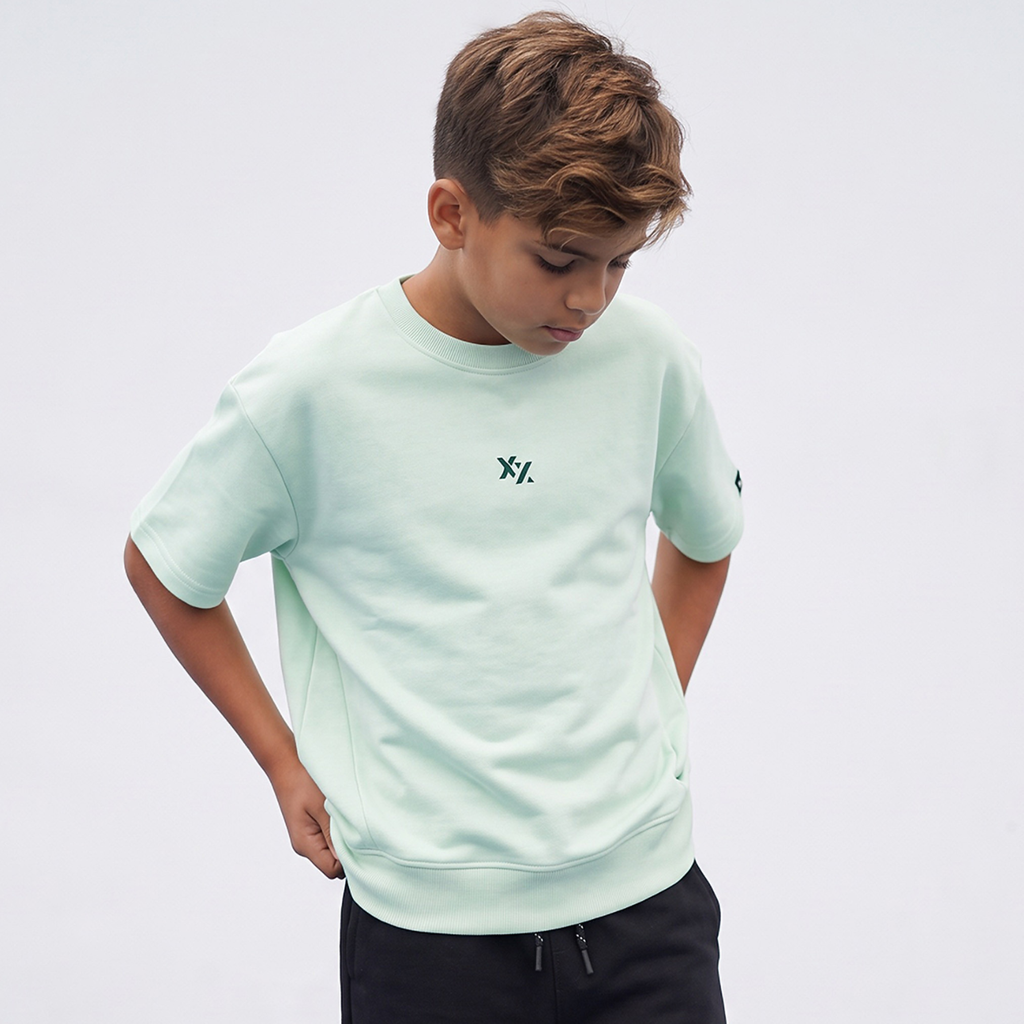 XYZ Crew Neck Short Sleeves T-shirt with Logo Print-boys-clothing-tshirtsandpolos-image-1
