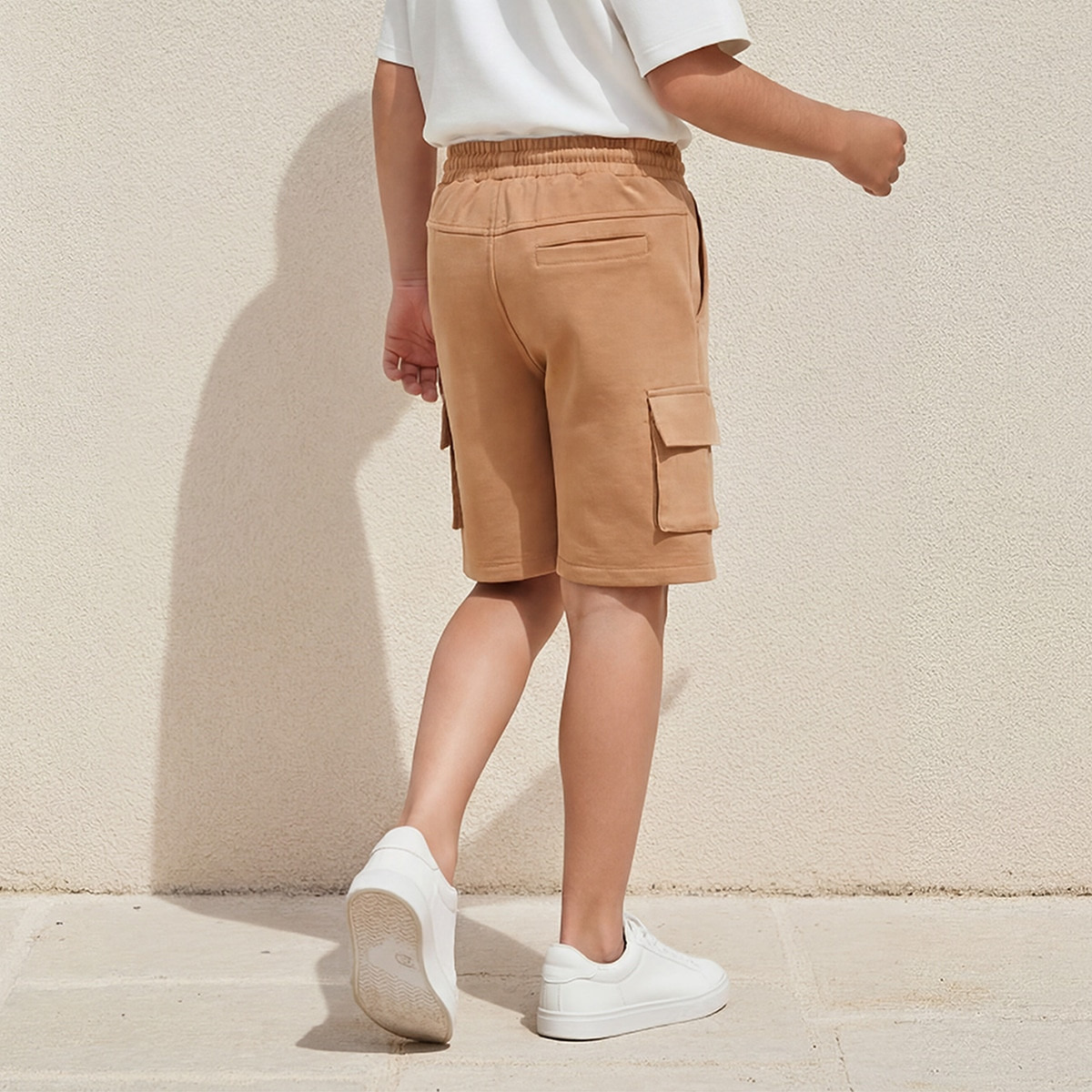 XYZ Knee Length Elasticated Drawstring Waist Cargo Shorts-boys-clothing-bottoms-shorts-image-3