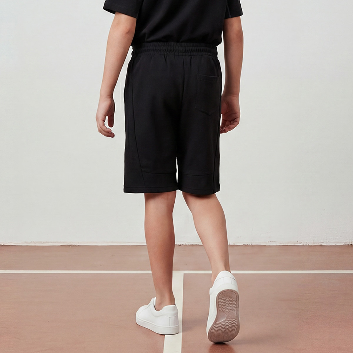 XYZ Knee Length Elasticated Drawstring Waist Cargo Shorts with Panelled Design-boys-clothing-bottoms-shorts-image-3