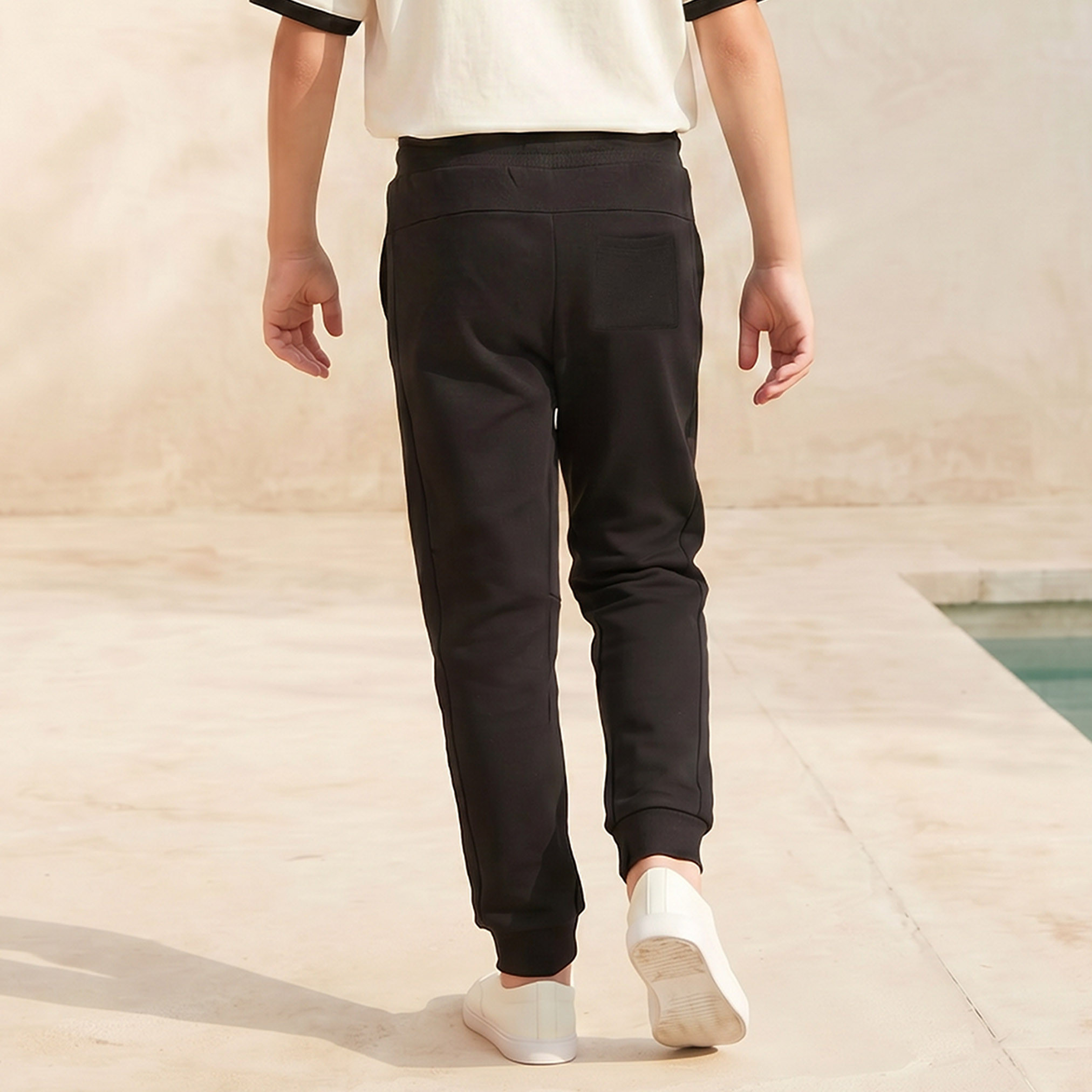 XYZ Elasticated Drawstring Waist Joggers with Panelled Design-boys-clothing-bottoms-joggersandtrackpants-image-3