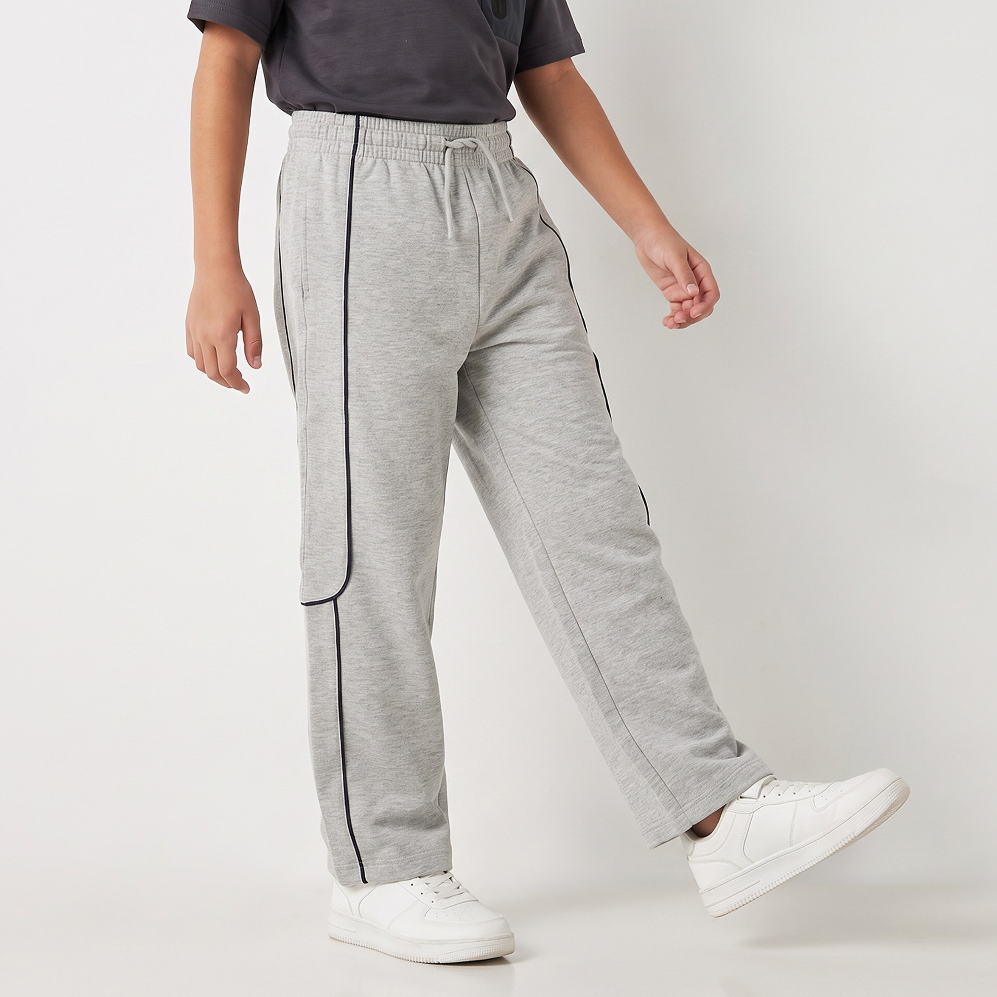 XYZ Elasticated Drawstring Waist Cotton Track Pants with Pocket-boys-clothing-bottoms-joggersandtrackpants-image-1
